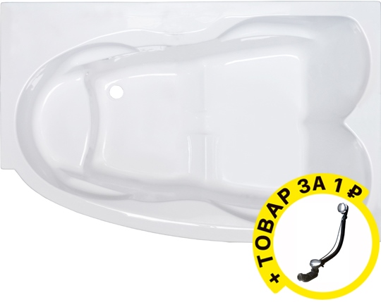 Акриловая ванна Royal Bath Shakespeare RB652100K R 170 см с каркасом + слив перелив