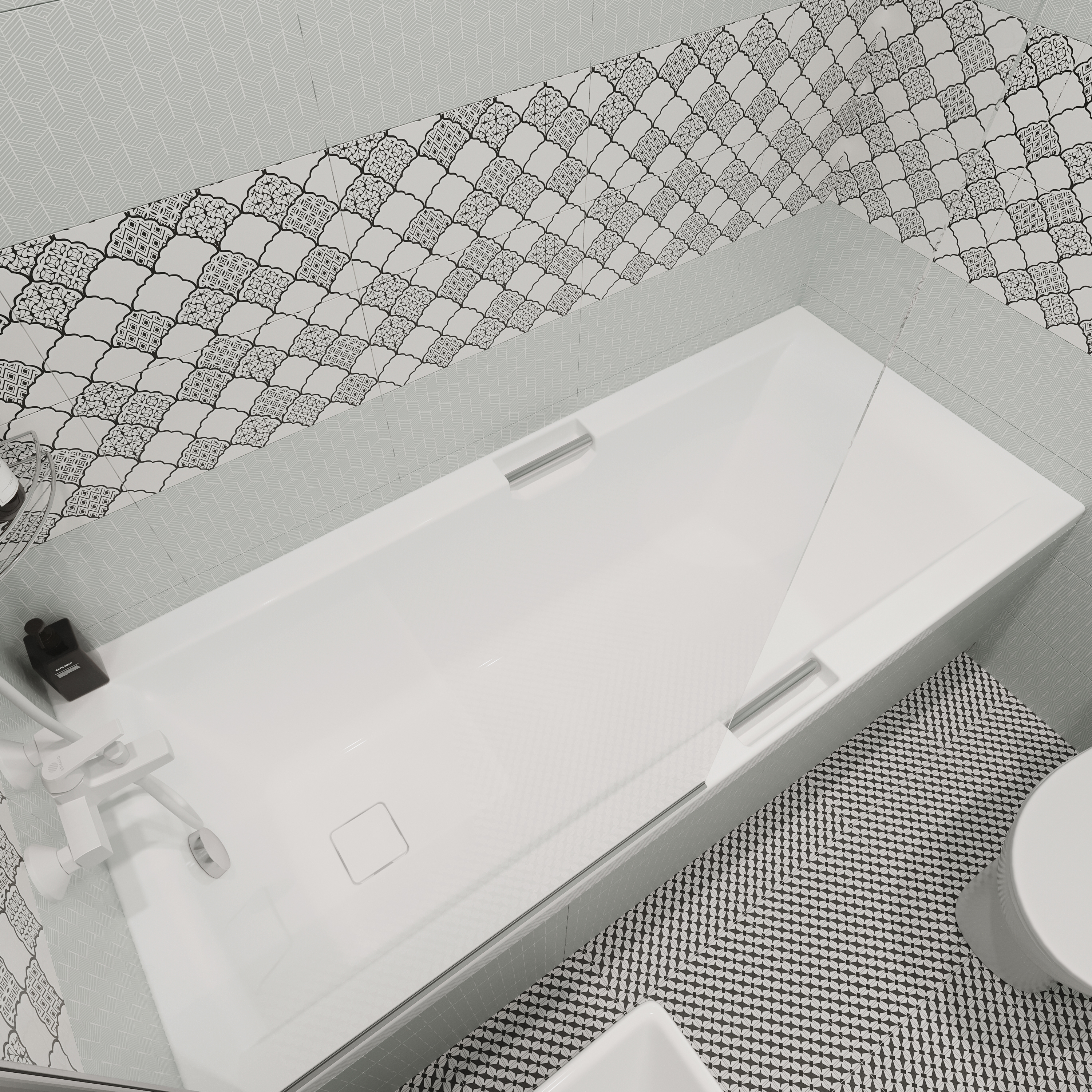 Акриловая ванна DIWO Дмитров без опоры 170x75 см, пристенная, белая, с ручками