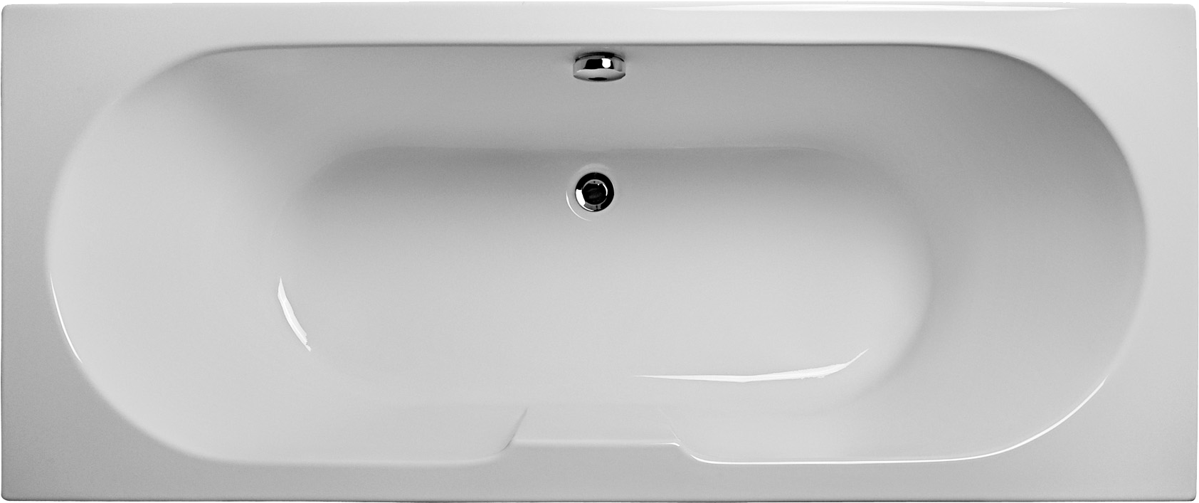 Акриловая ванна STWORKI Ольтен 170x70 см, пристенная, белая, с каркасом