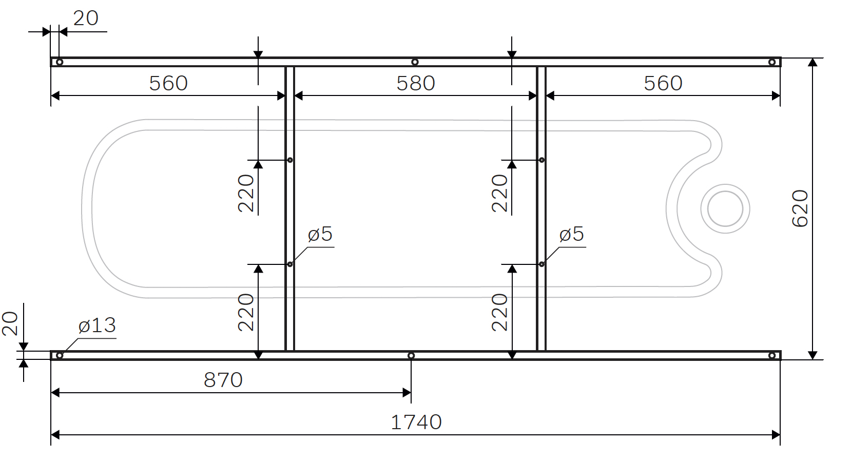 Акриловая ванна STWORKI Карлстад 180x70, с каркасом и сливом-переливом купить в Тамбове