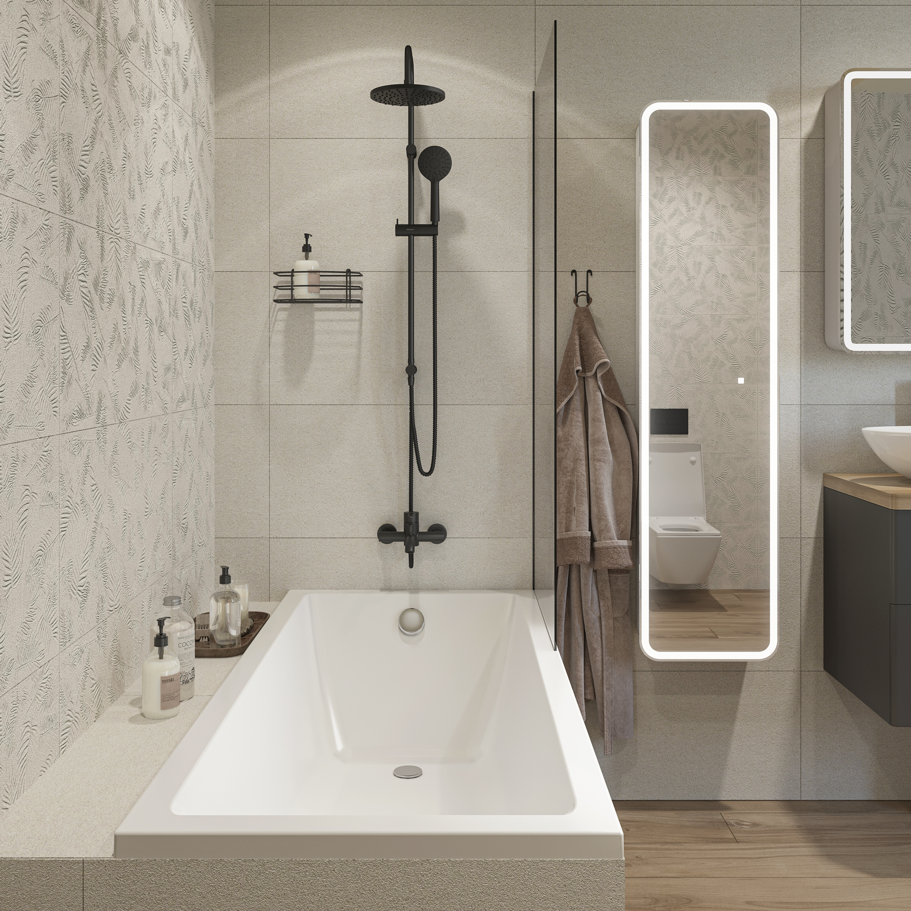 Акриловая ванна STWORKI Карлстад 170x75 см, пристенная, белая, с каркасом купить в Тамбове