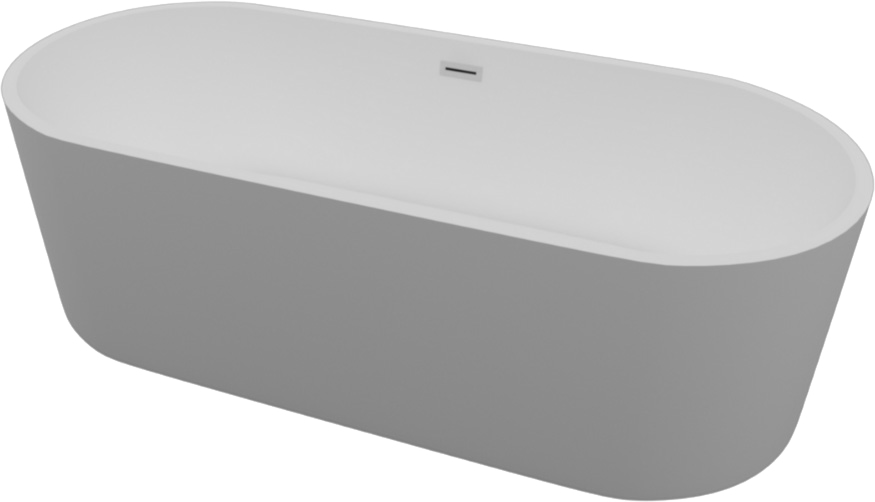 Акриловая ванна Artemis Bauci 160x80 см, отдельностоящая, белая, овальная, на ножках, со сливом-переливом