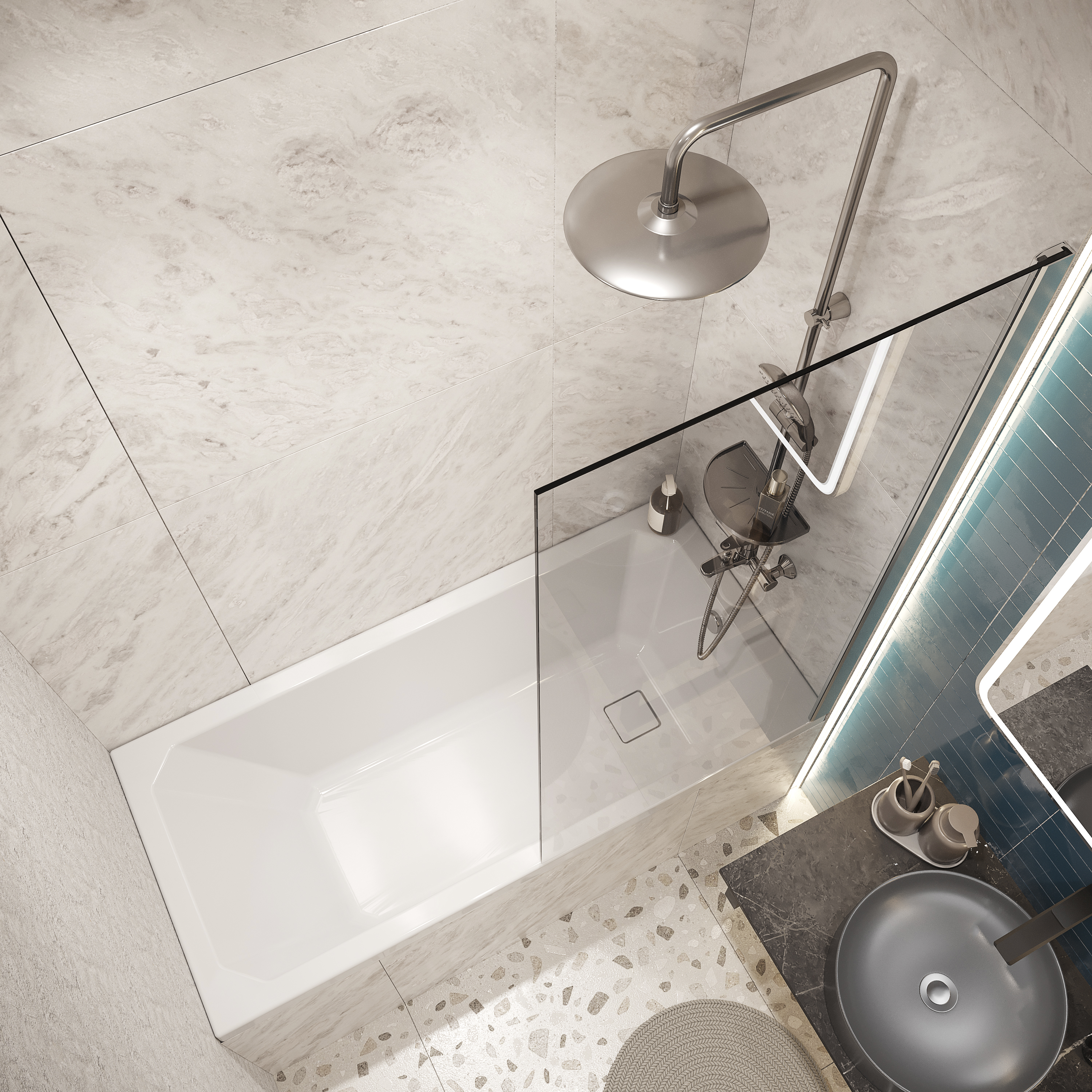 Акриловая ванна DIWO Элиста без опоры 150x70 см, пристенная, белая