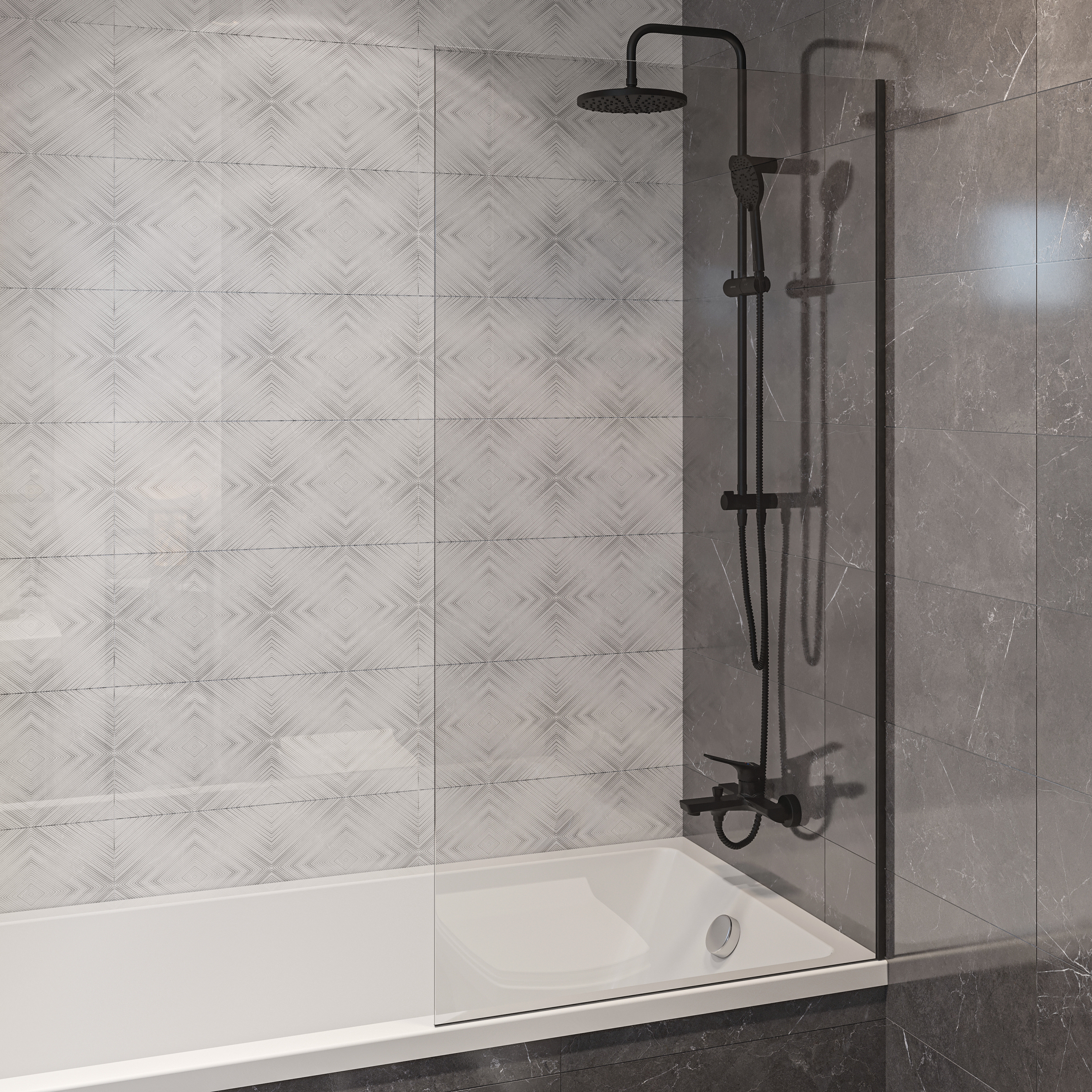 Акриловая ванна STWORKI Карлстад 180x80 см, с каркасом, с экраном купить в Тамбове