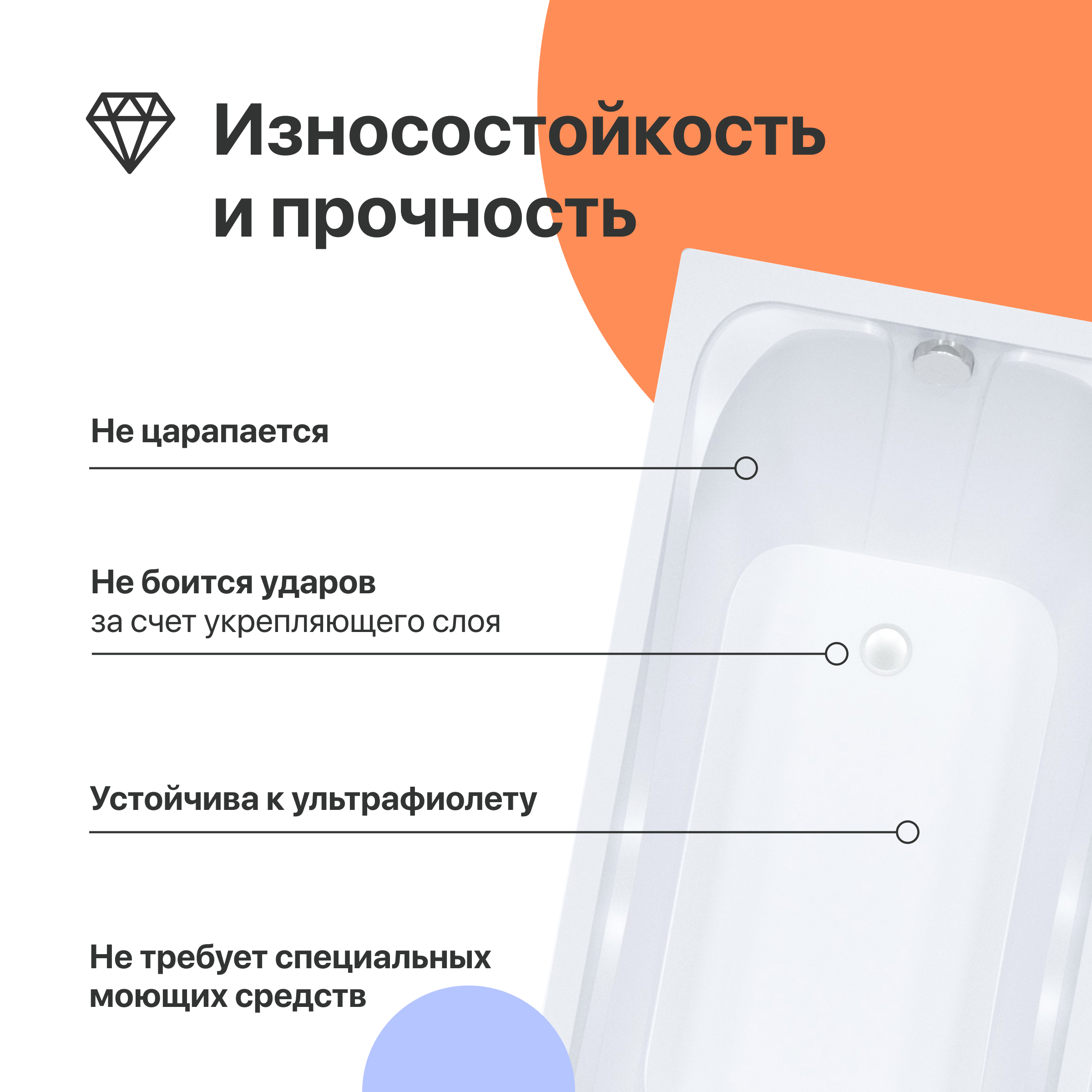 Акриловая ванна DIWO Самара 150x75 см, с ножками купить в Тамбове