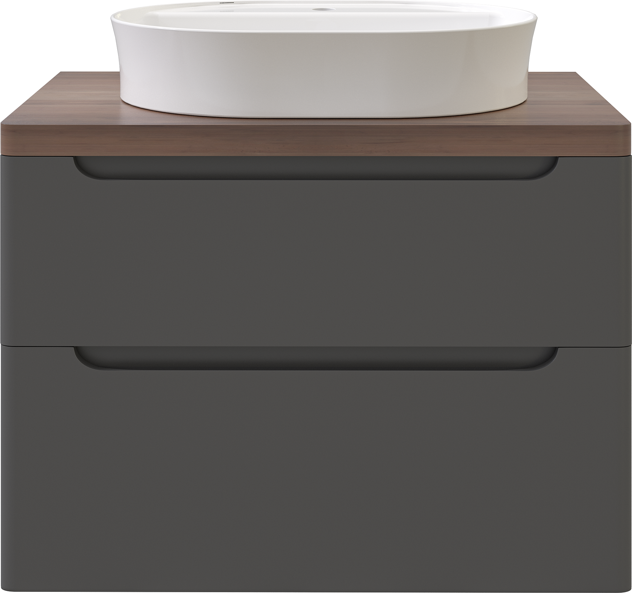 Тумба под раковину со столешницей STWORKI Берген 80 серая, столешница темная