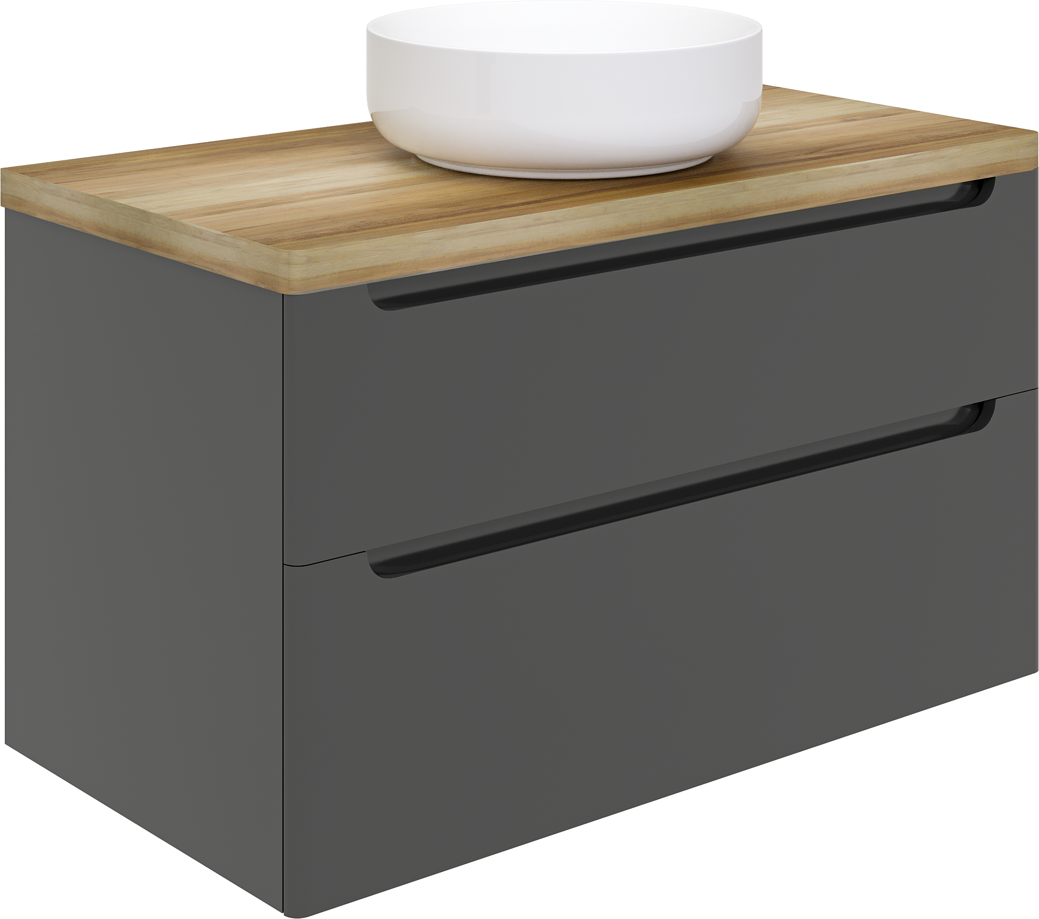 Тумба под раковину со столешницей STWORKI Берген 100 серая, столешница светлая