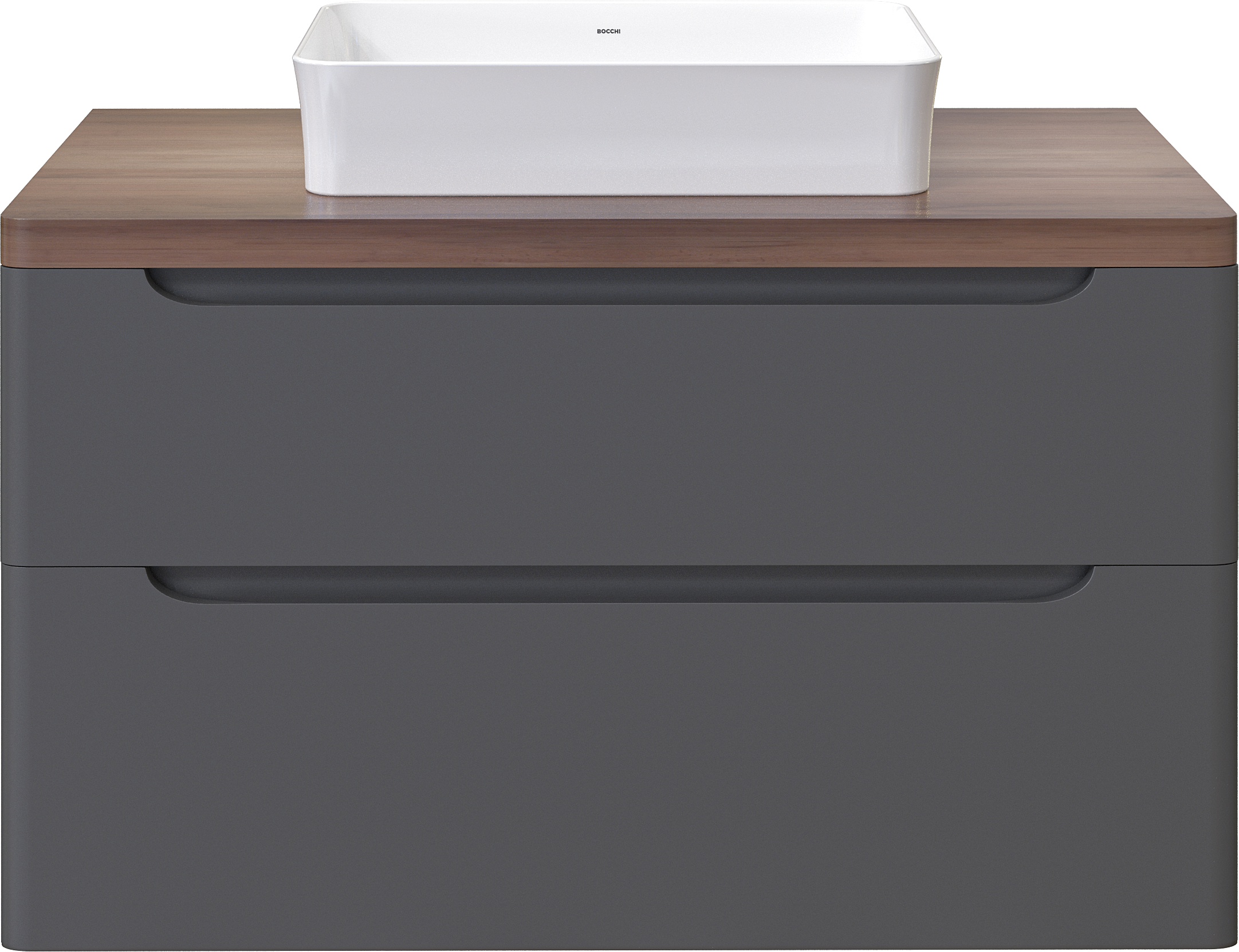 Тумба под раковину со столешницей STWORKI Берген 100 серая, столешница темная