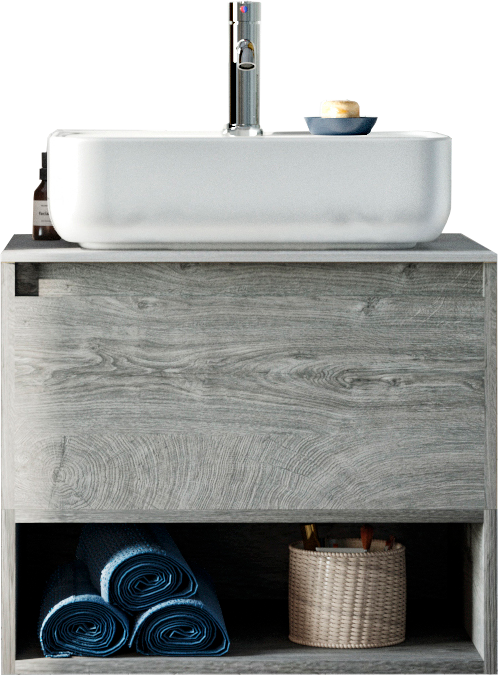 Тумба под раковину со столешницей STWORKI Карлстад 60 дуб рошелье, роверелла