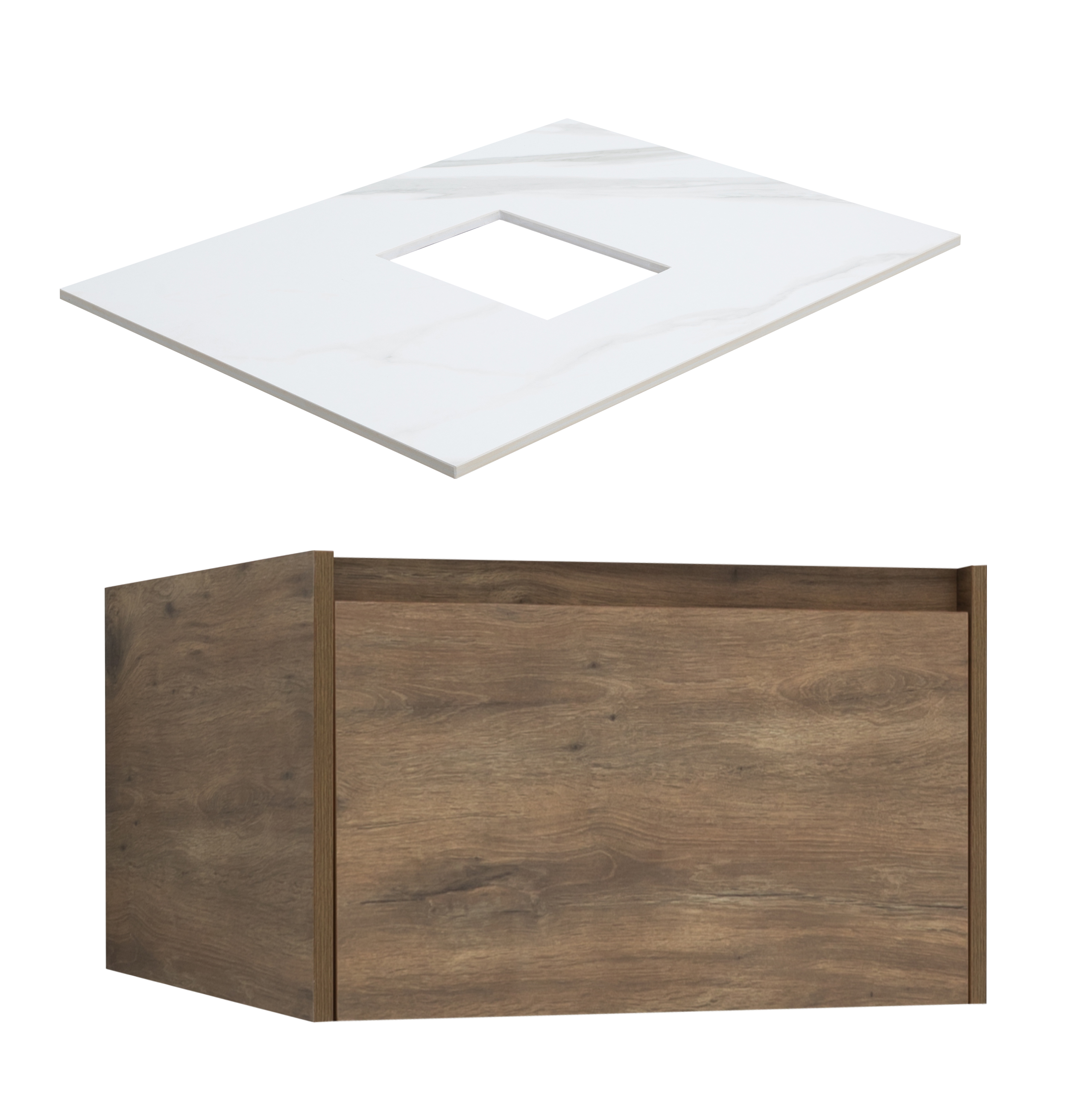 Тумба под раковину со столешницей STWORKI Карлстад 60 дуб рустикальный, монте тиберио