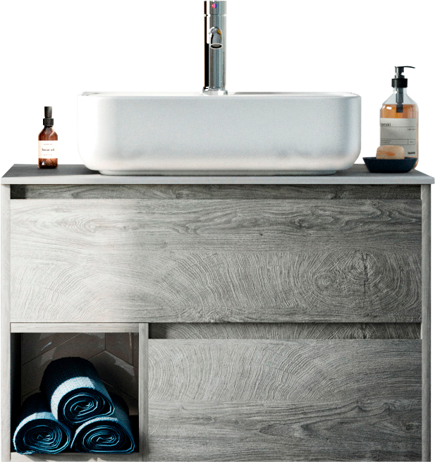 Тумба под раковину со столешницей STWORKI Карлстад 75 дуб рошелье, роверелла