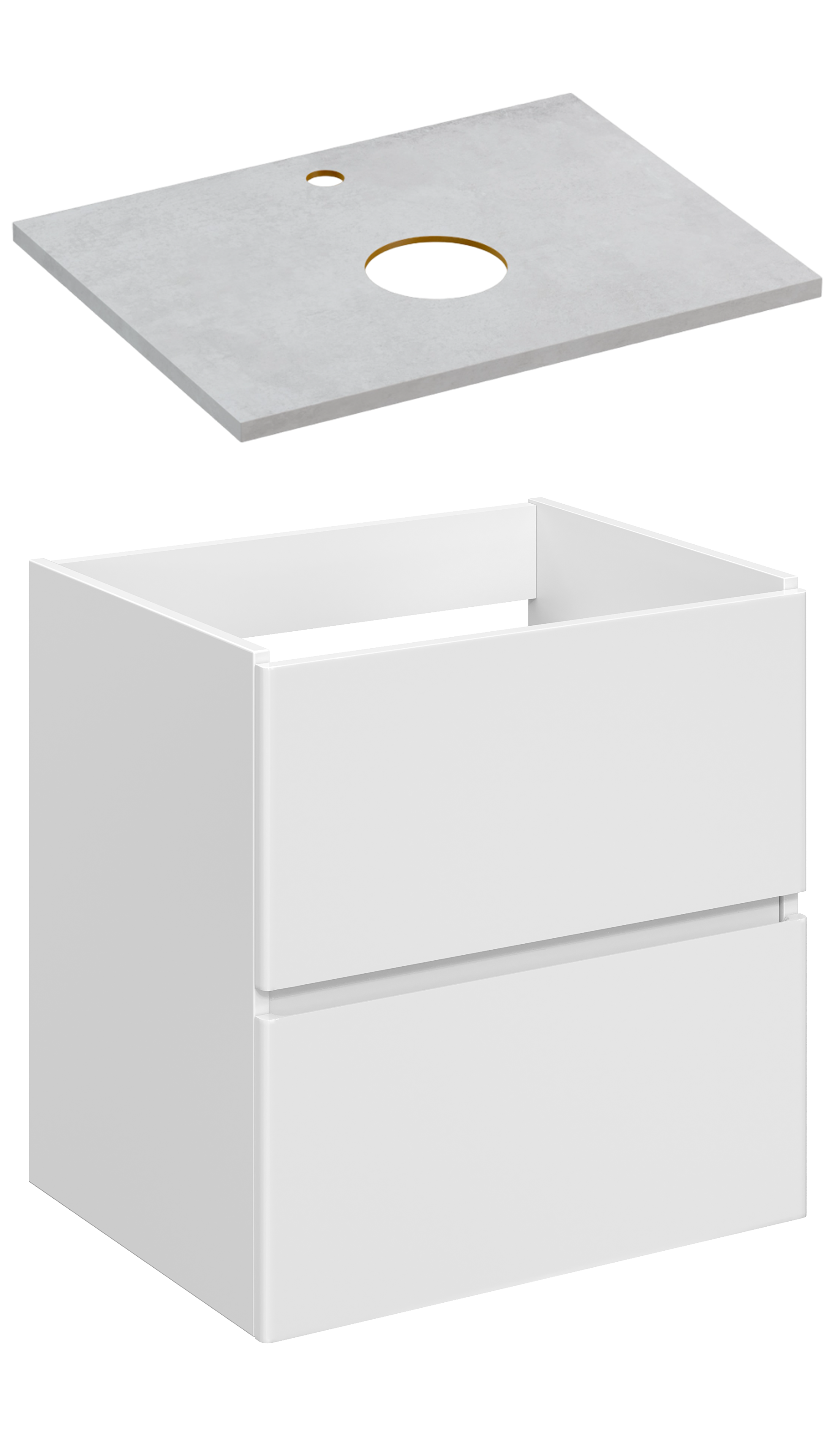 Тумба под раковину со столешницей STWORKI Колдинг 60 белая, матовая серая