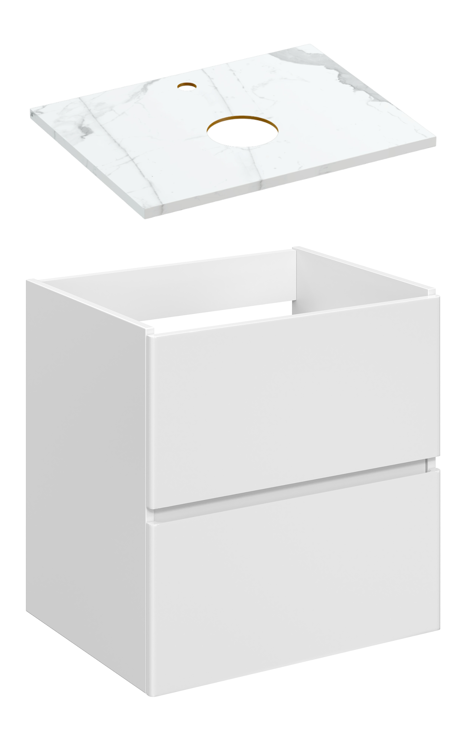 Тумба под раковину со столешницей STWORKI Колдинг 60 белая, матовая белая