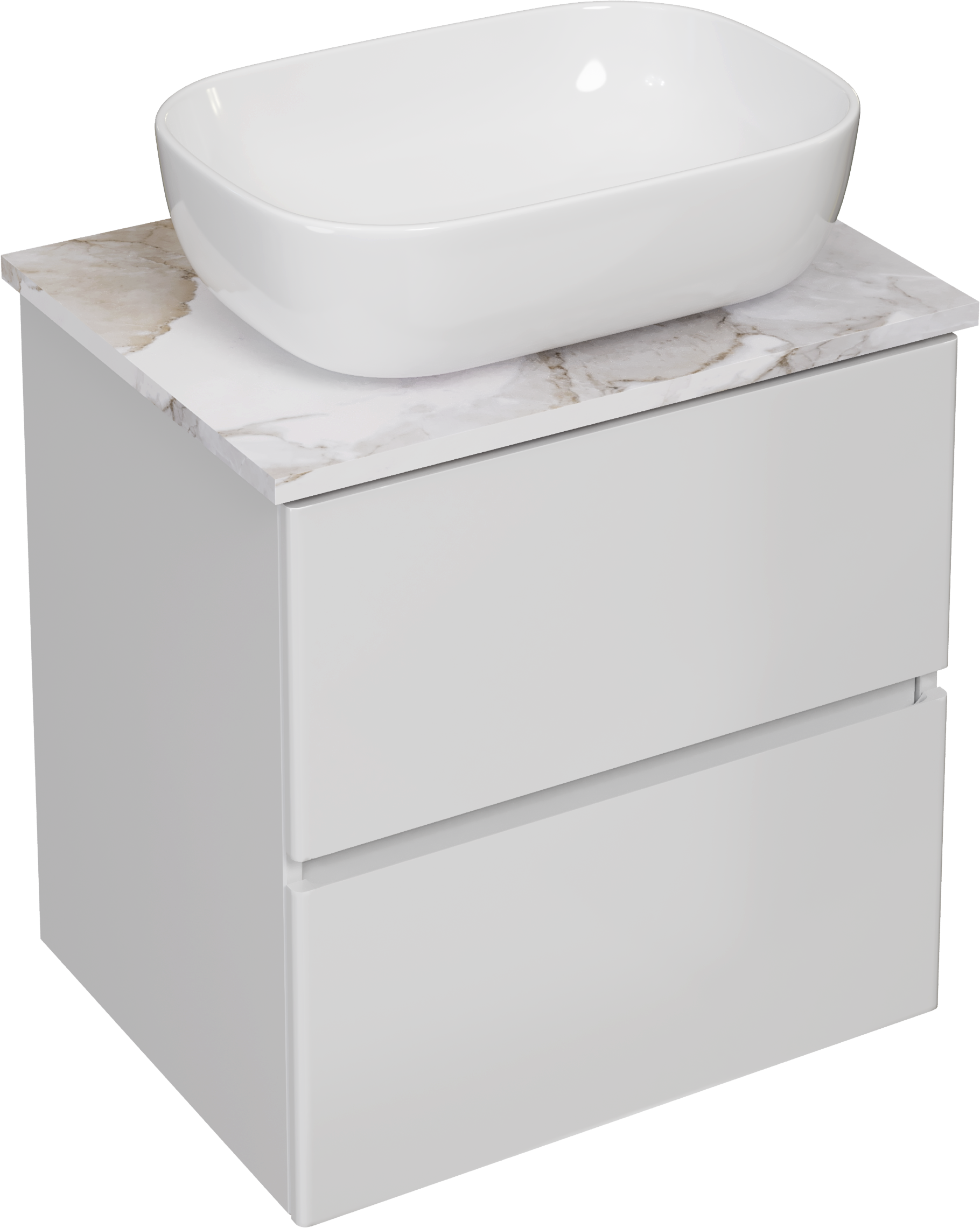 Тумба под раковину со столешницей STWORKI Колдинг 60 белая, сатиновая белая