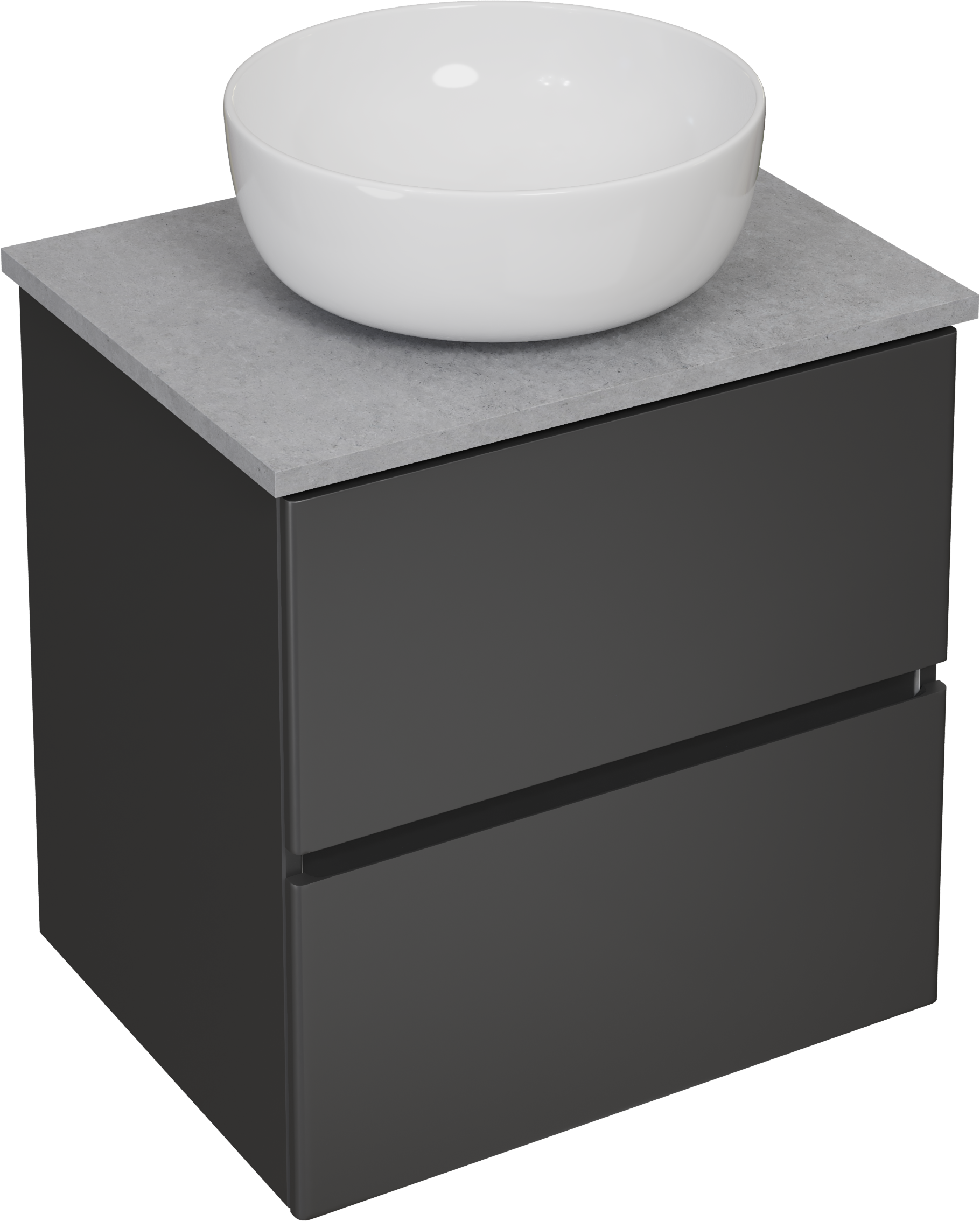 Тумба под раковину со столешницей STWORKI Колдинг 60 антрацит, матовая серая