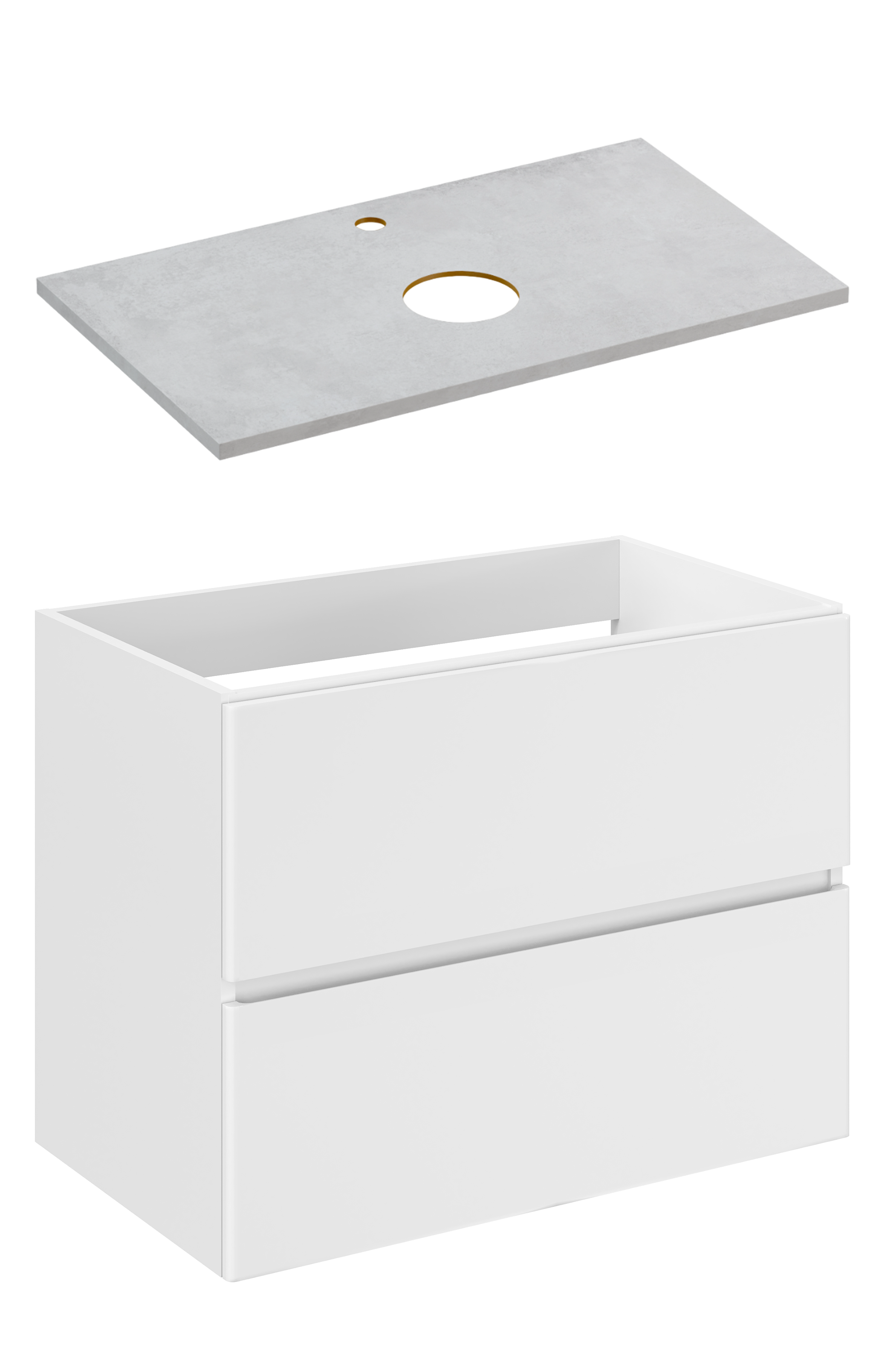 Тумба под раковину со столешницей STWORKI Колдинг 80 белая, матовая серая