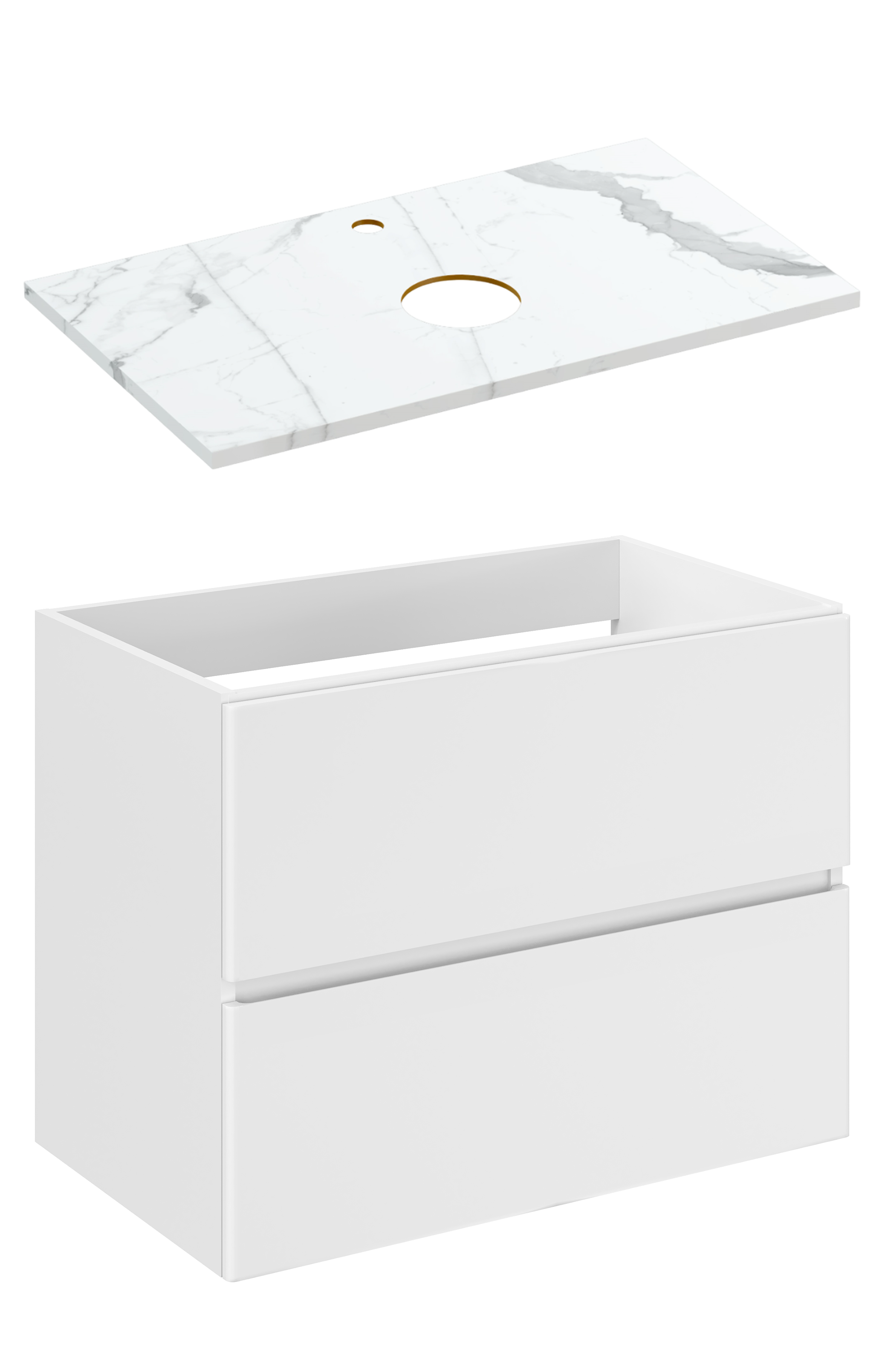 Тумба под раковину со столешницей STWORKI Колдинг 80 белая, матовая белая