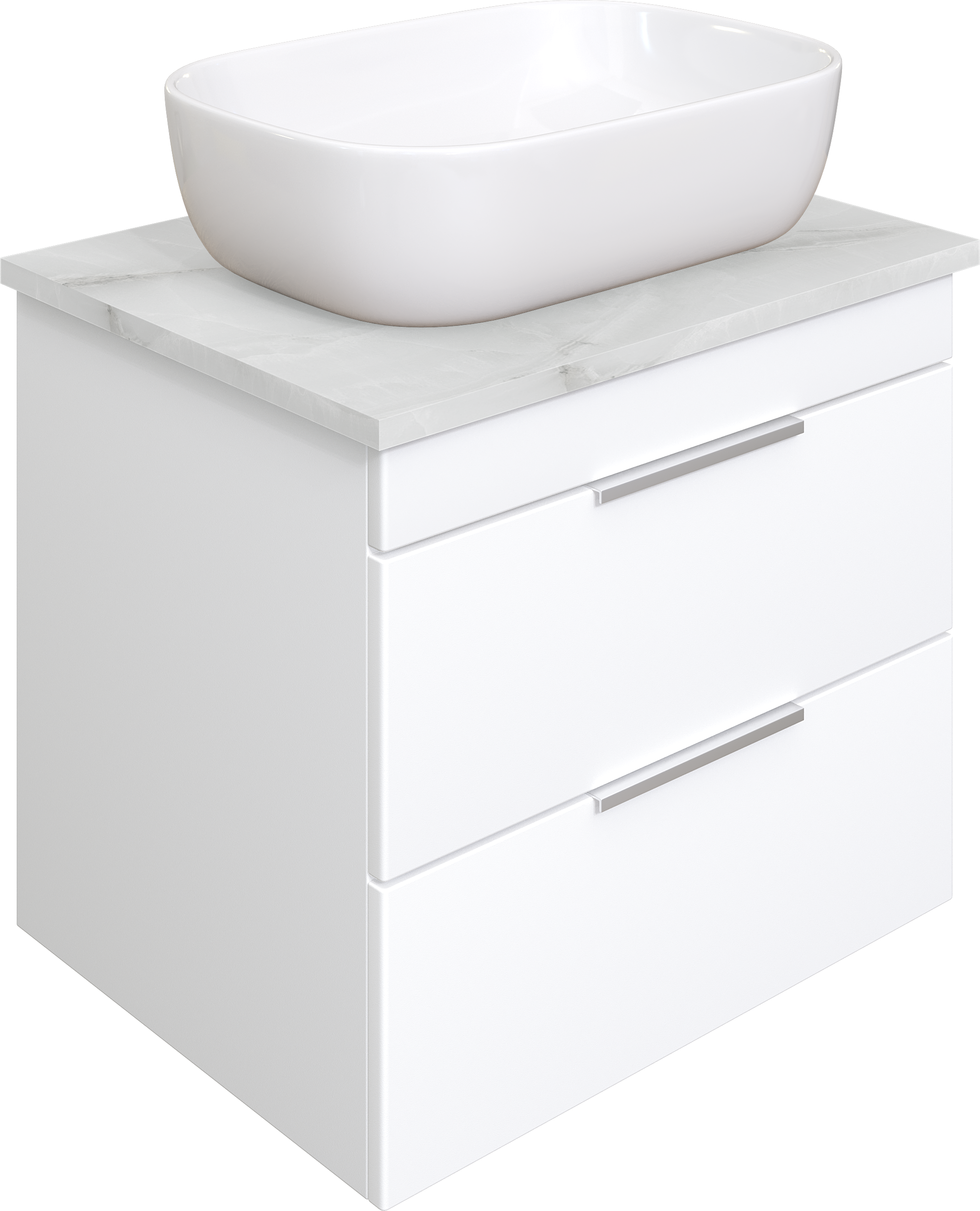 Тумба под раковину со столешницей STWORKI Копенгаген 60 белая, сатиновая светло-серая