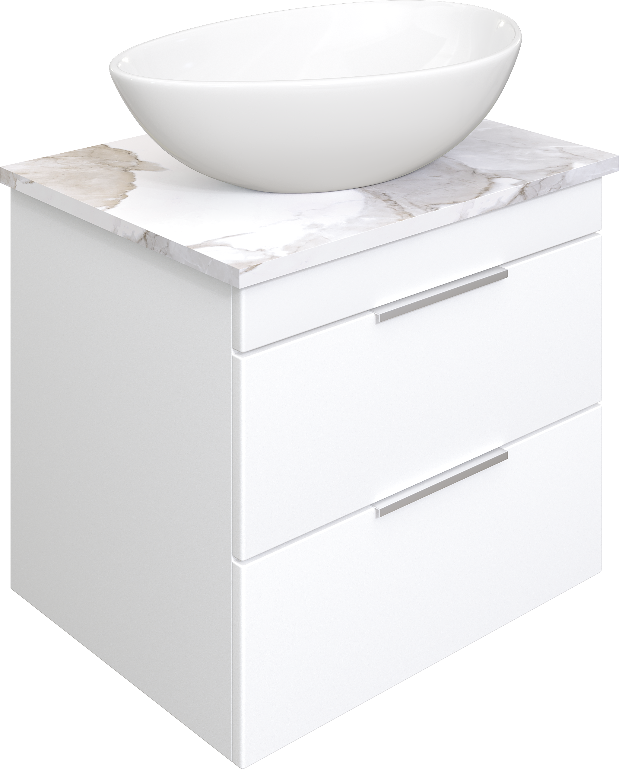 Тумба под раковину со столешницей STWORKI Копенгаген 60 белая, сатиновая белая