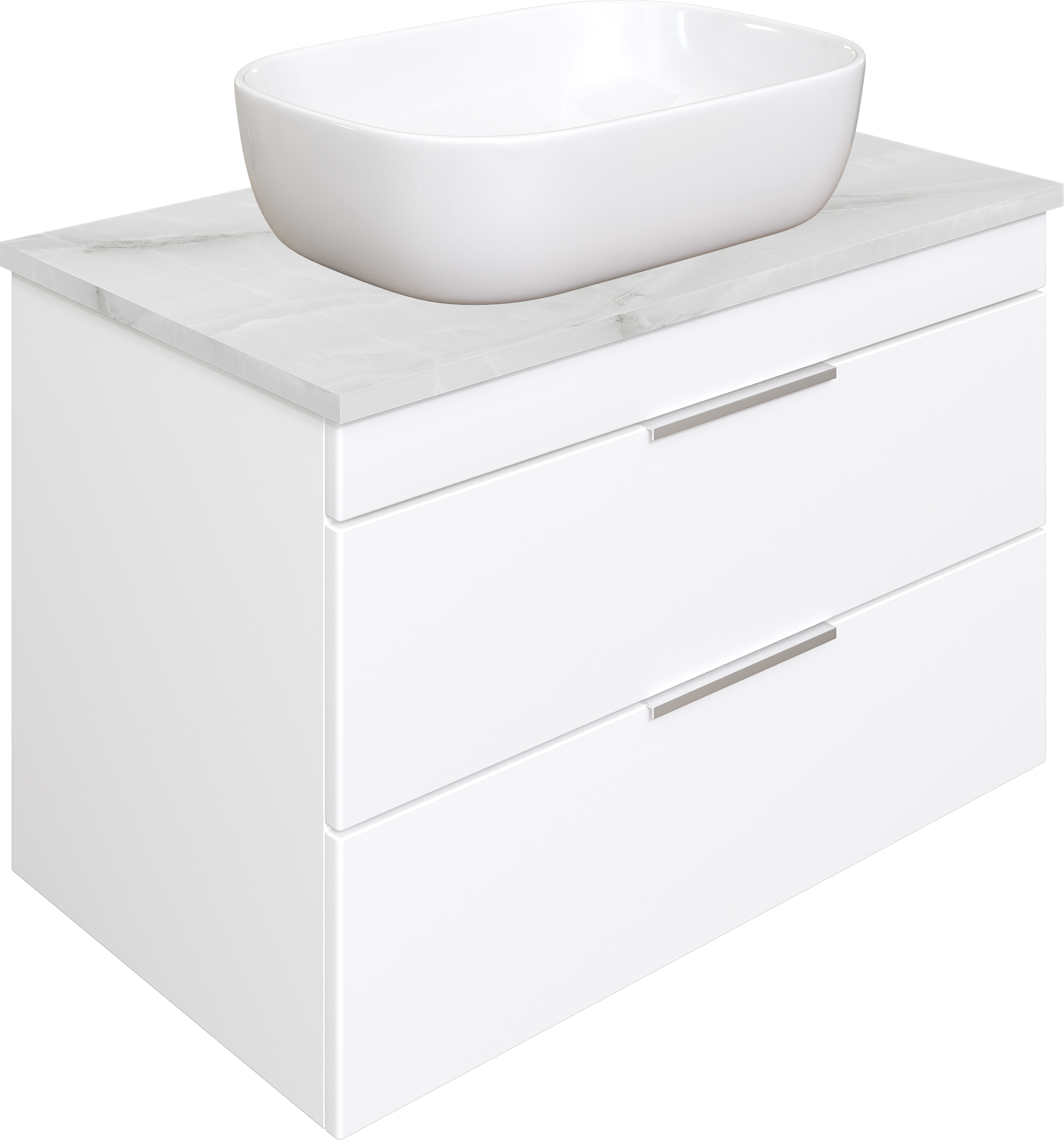 Тумба под раковину со столешницей STWORKI Копенгаген 80 белая, сатиновая светло-серая