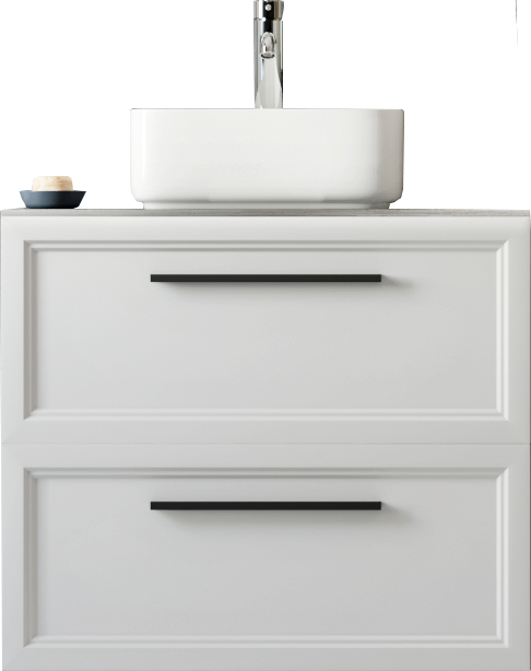 Тумба под раковину со столешницей STWORKI Эстерсунд 75 матовая белая, монте тиберио
