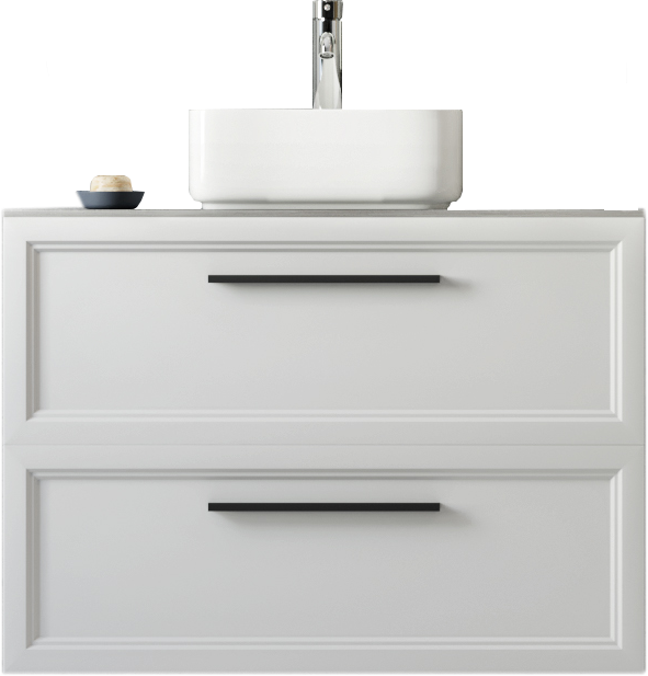 Тумба под раковину со столешницей STWORKI Эстерсунд 90 матовая белая, роверелла