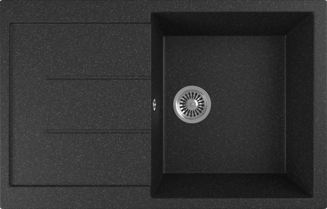 Мойка кухонная Domaci Бьелла DMC-25 черная + Жидкое мыло Grass Milana