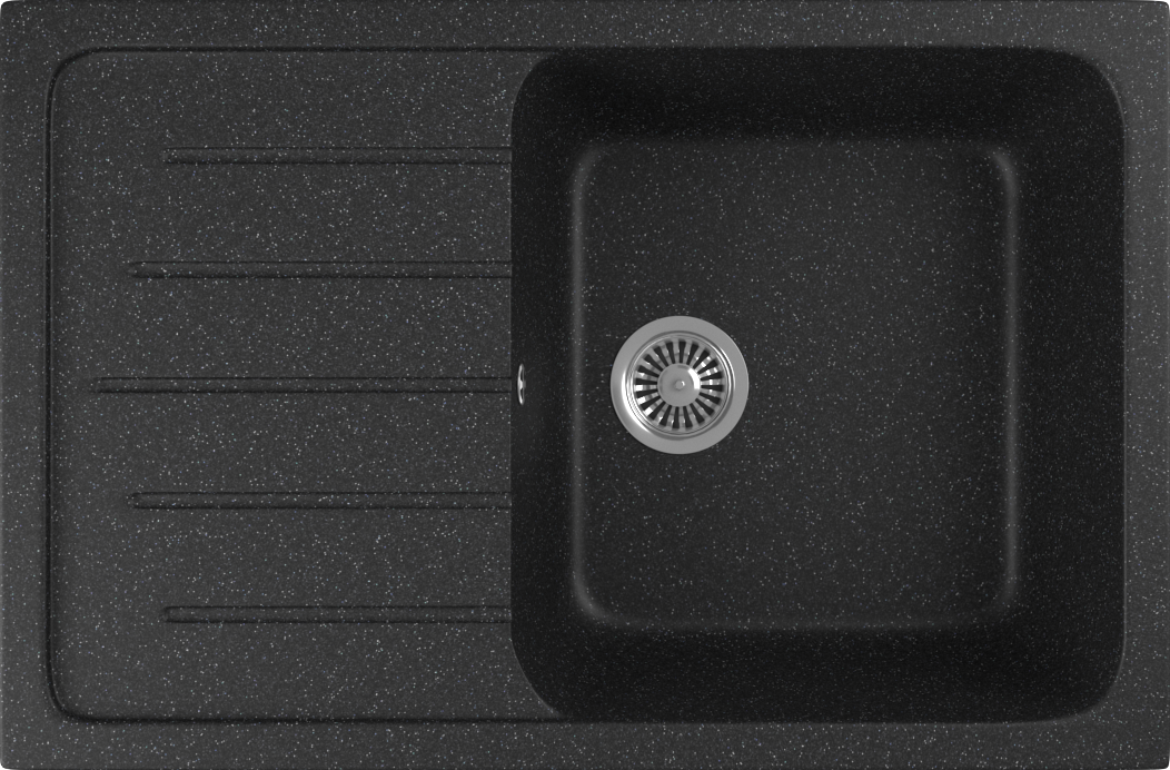 Мойка кухонная Domaci Бьелла DMC-76 черная + Жидкое мыло Grass Milana