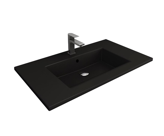 Мебельная раковина BOCCHI Milano 100 столешница, матовая черная