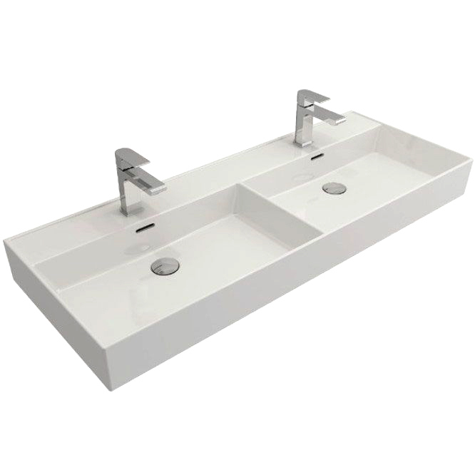 Мебельная раковина BOCCHI Milano 120 двойная, глянцевая белая