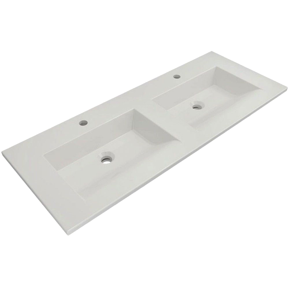 Мебельная раковина BOCCHI Milano 120 столешница, двойная, глянцевая белая