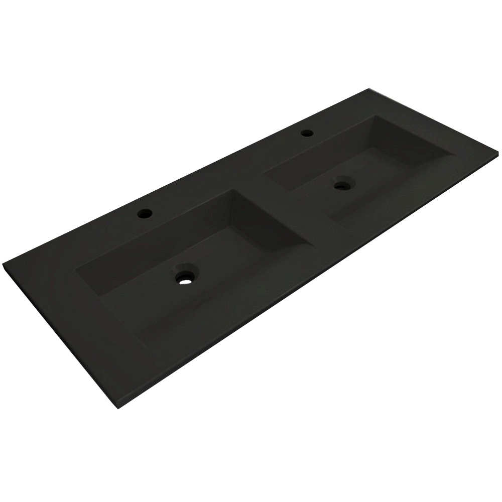 Мебельная раковина BOCCHI Milano 120 столешница, двойная, матовая черная