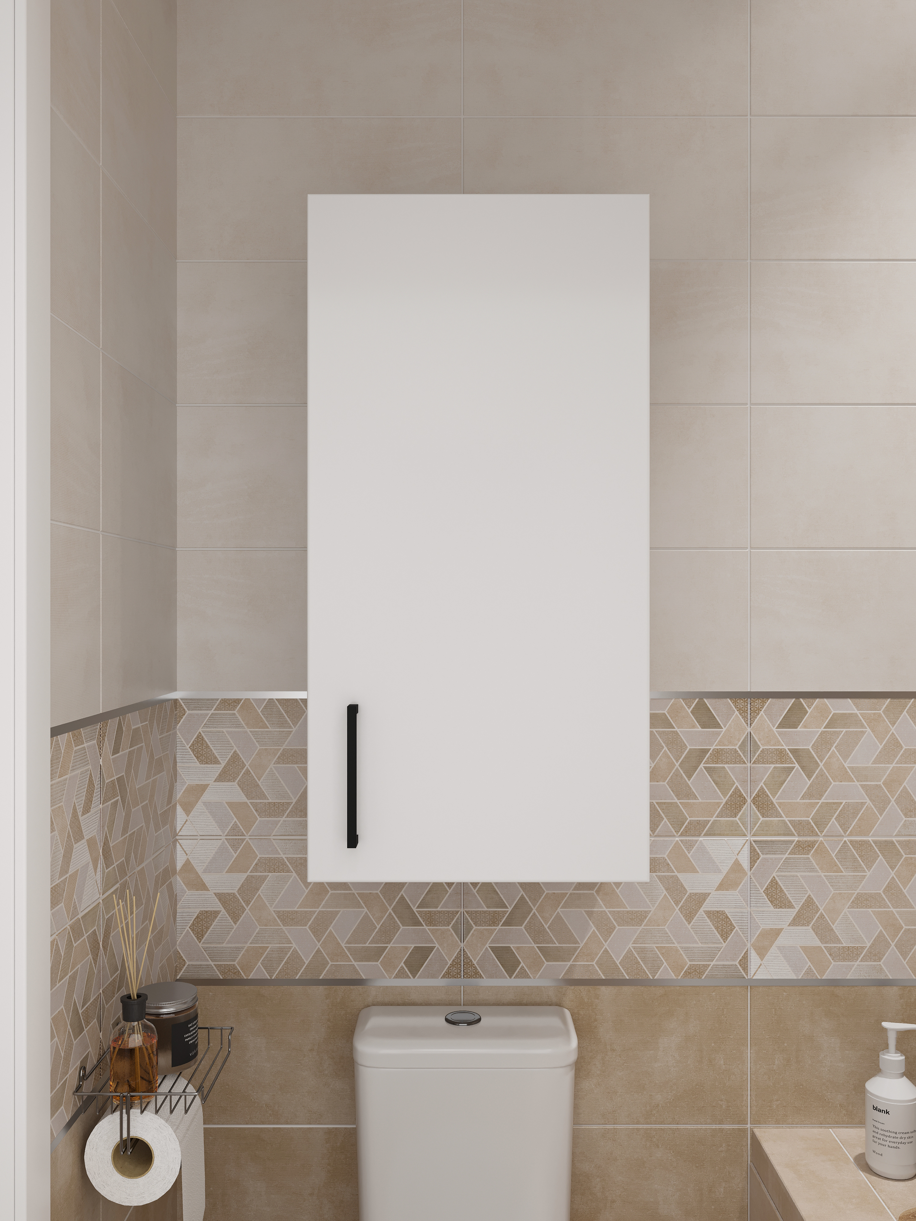 Шкаф над стиральной машиной DIWO Брянск 40 навесной, 40x80x28 см, белый