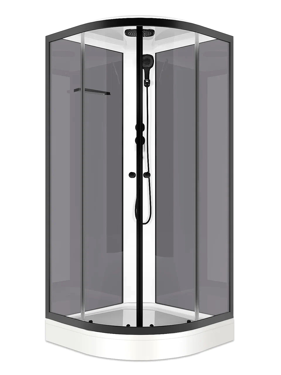 Душевая кабина STWORKI Брамминг 90x90, черный матовый профиль, низкий поддон