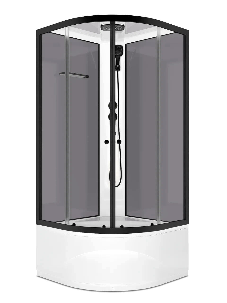 Душевая кабина STWORKI Брамминг 80x80, черный матовый профиль, высокий поддон