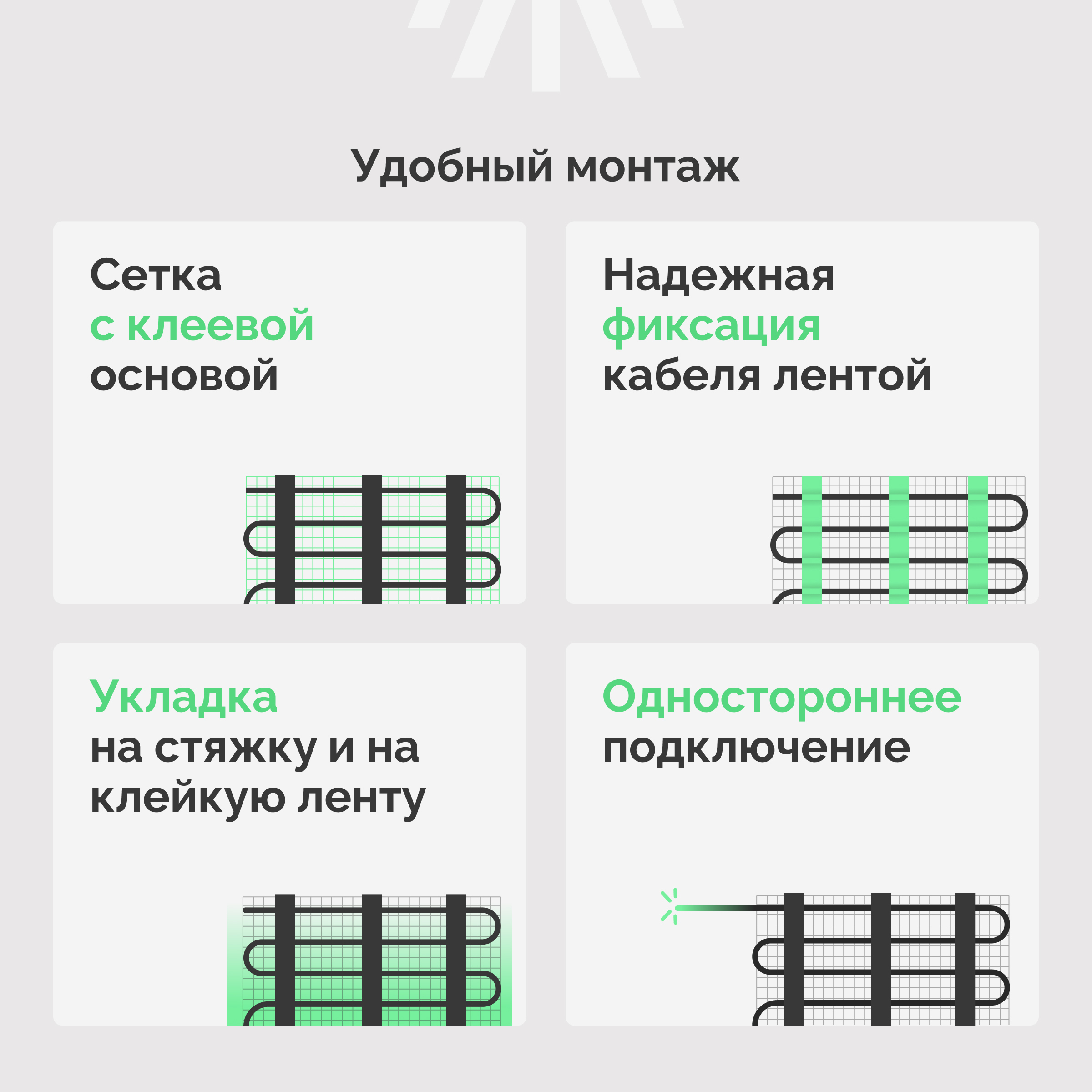Теплый пол EWRIKA MAT EWR под плитку, на стяжку, 900 Вт, 6 м2, с терморегулятором, черный, программируемый купить в Тамбове