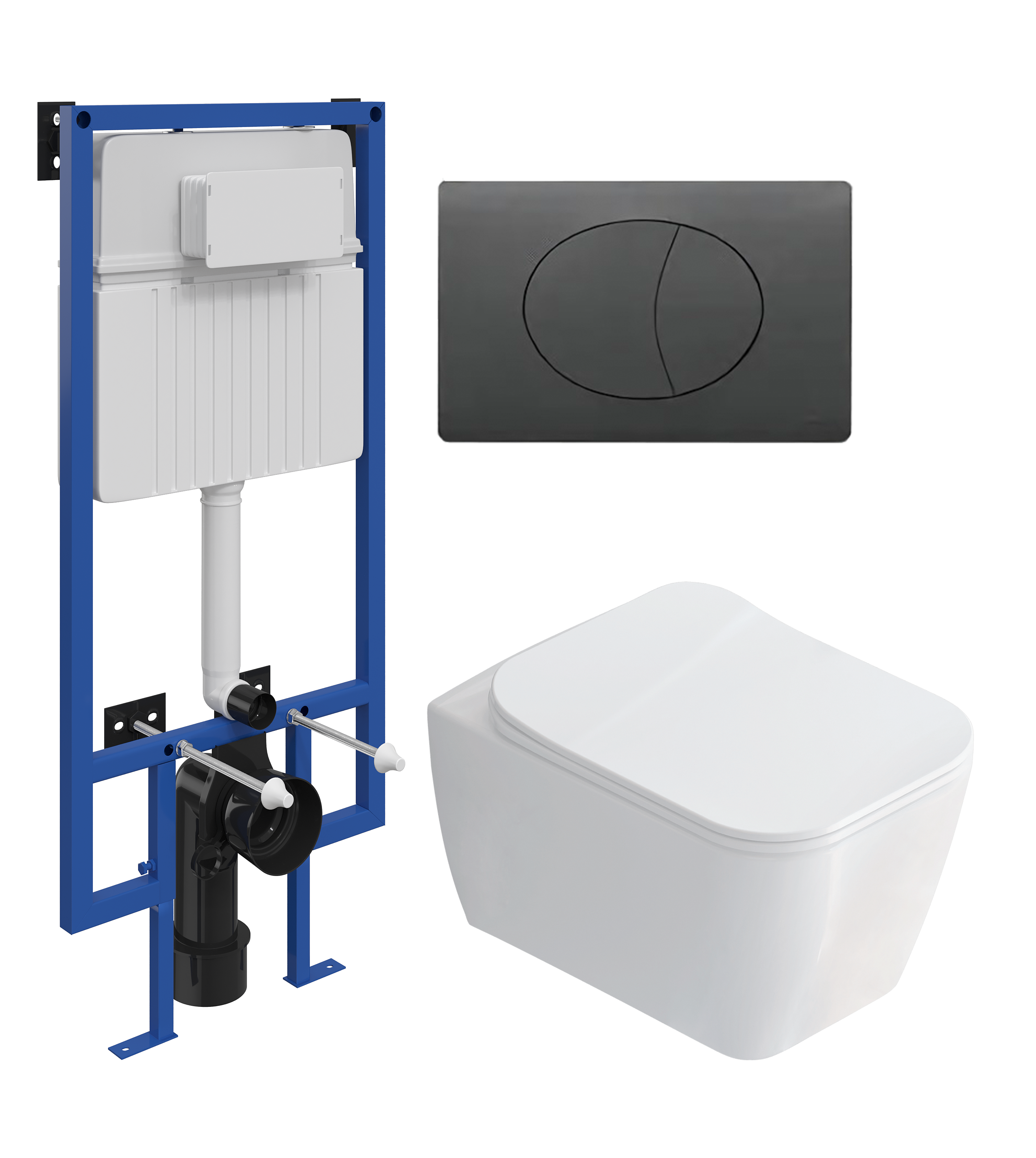 Комплект 3 в 1 Унитаз подвесной STWORKI Монтре SETK3204-2616 + Инсталляция 510162 + Кнопка 230858