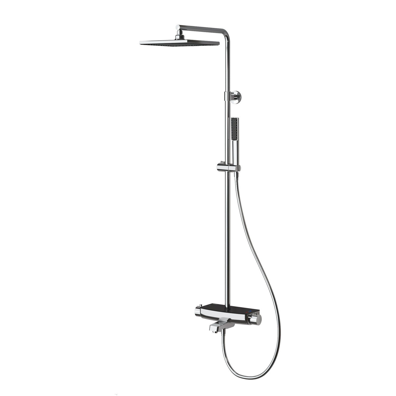 Душевая стойка Teska Mira DK3602C хром, черное стекло