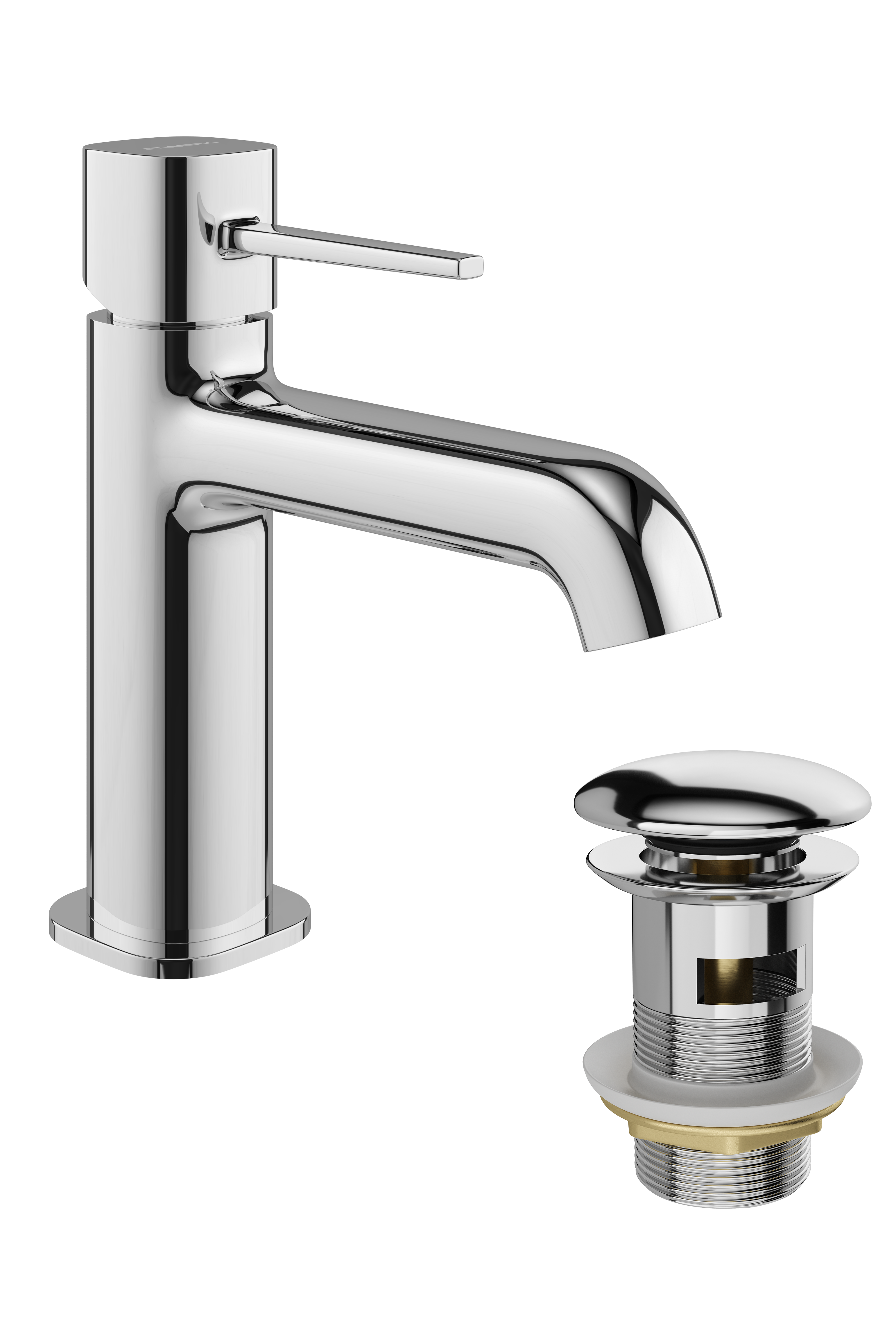 Смеситель для раковины STWORKI Эстерсунд S31010CR + донный клапан SW-001CR хром