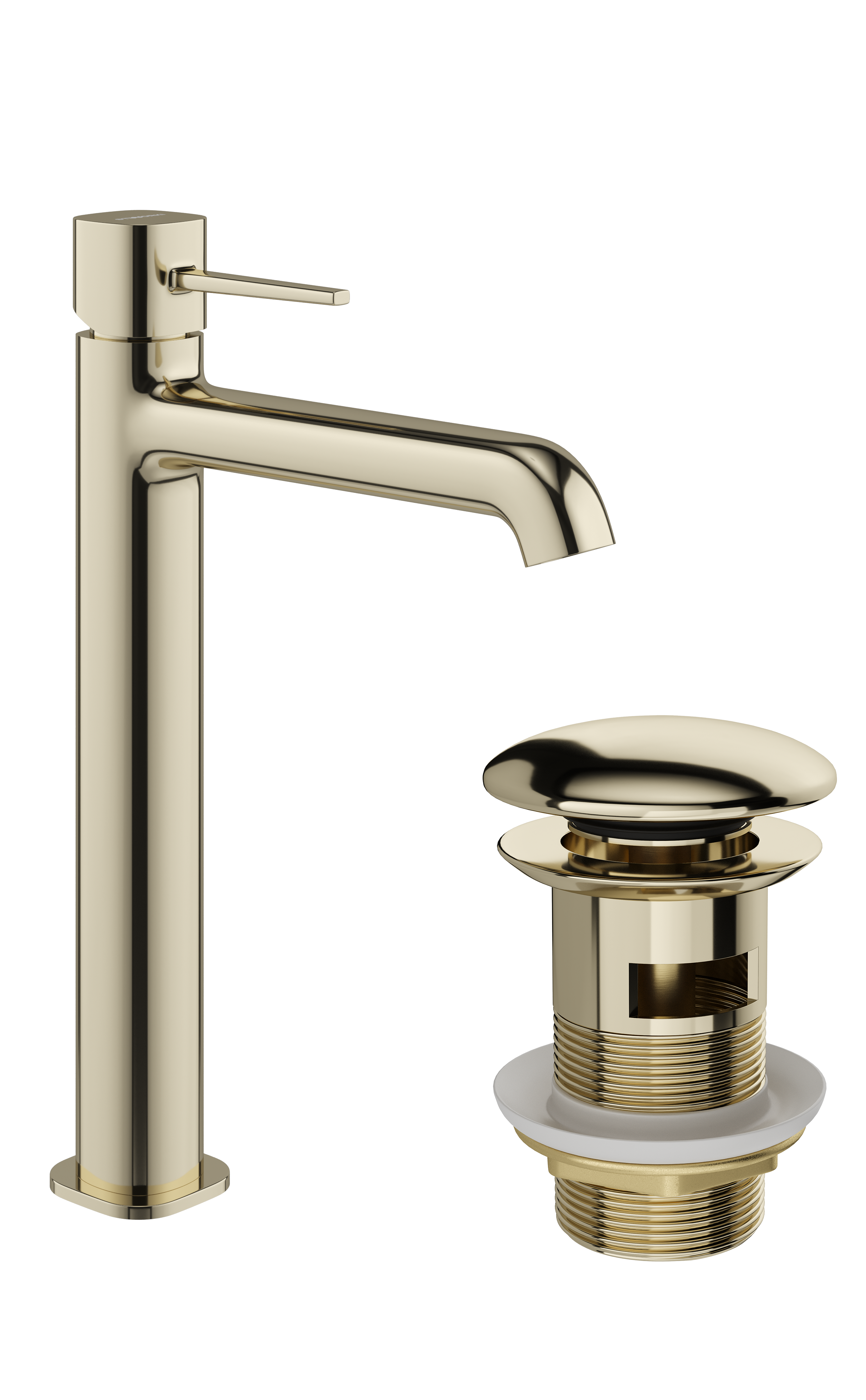 Смеситель для раковины STWORKI Эстерсунд S31020GG + донный клапан SW-001GG глянцевое золото