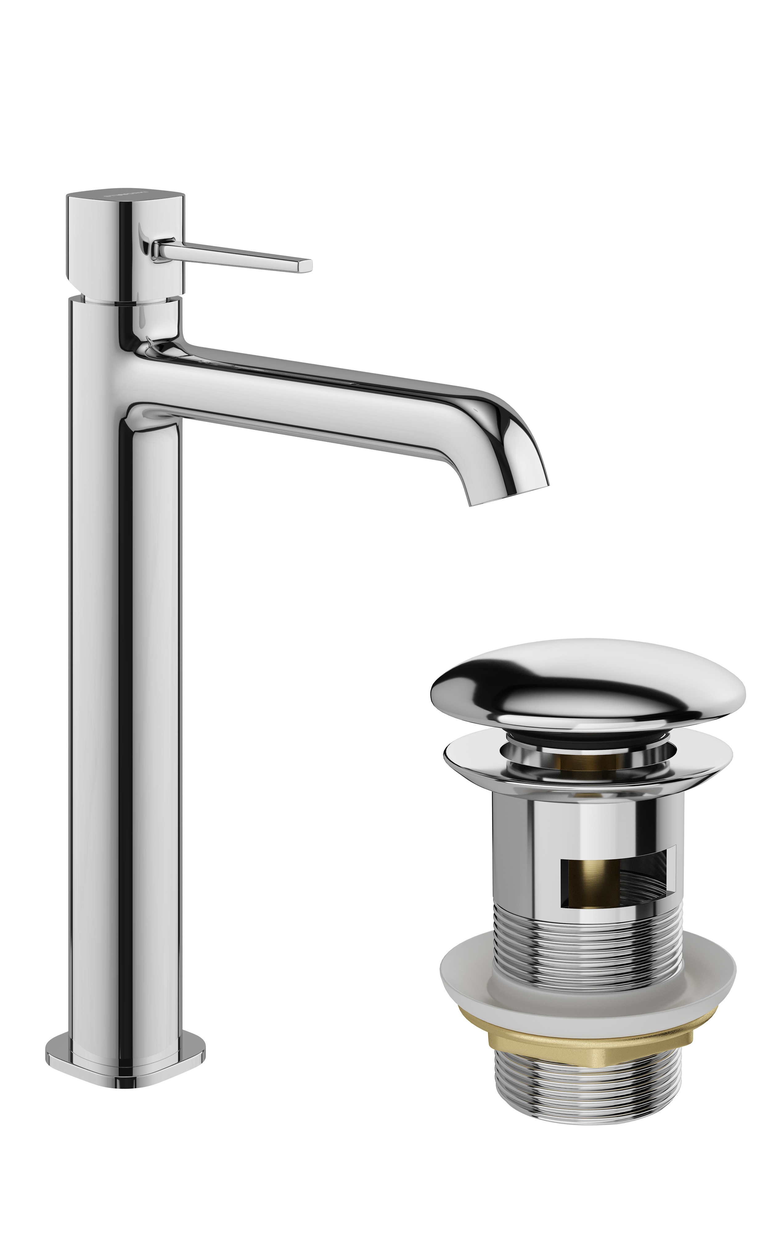 Смеситель для раковины STWORKI Эстерсунд S31020CR + донный клапан SW-001CR хром