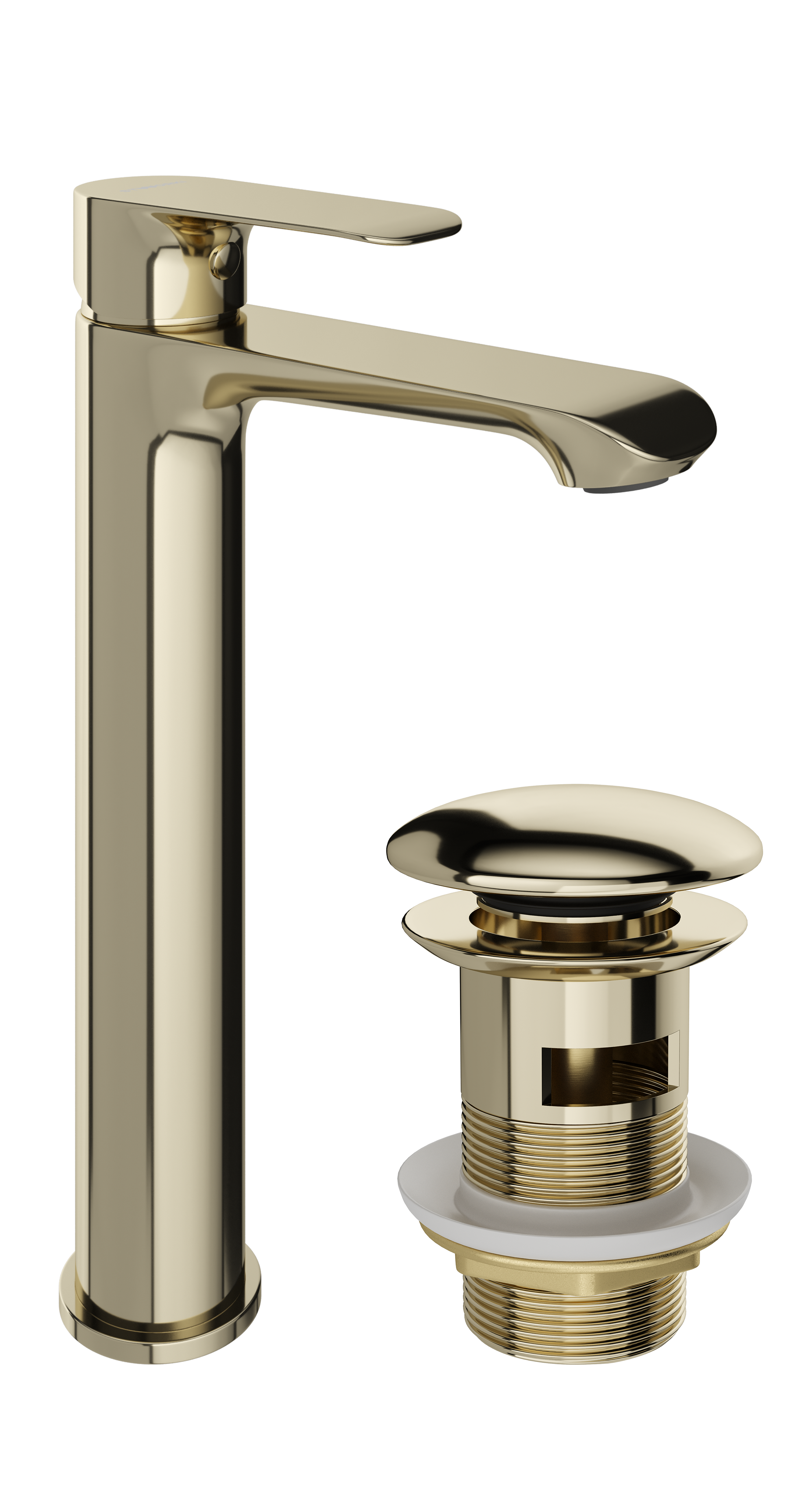 Смеситель для раковины STWORKI Копенгаген S42020GG + донный клапан SW-001GG глянцевое золото