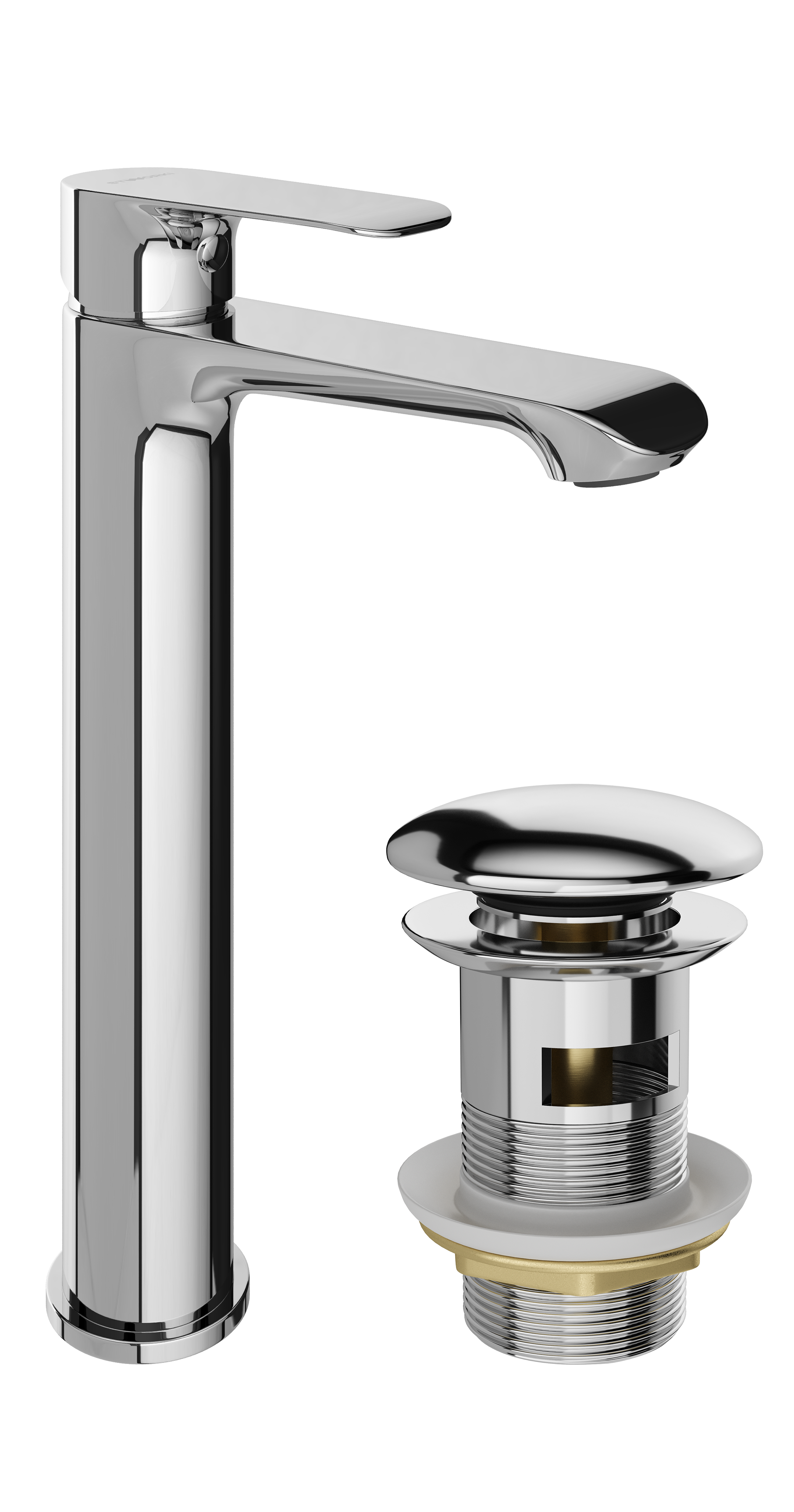 Смеситель для раковины STWORKI Копенгаген S42020CR + донный клапан SW-001CR хром