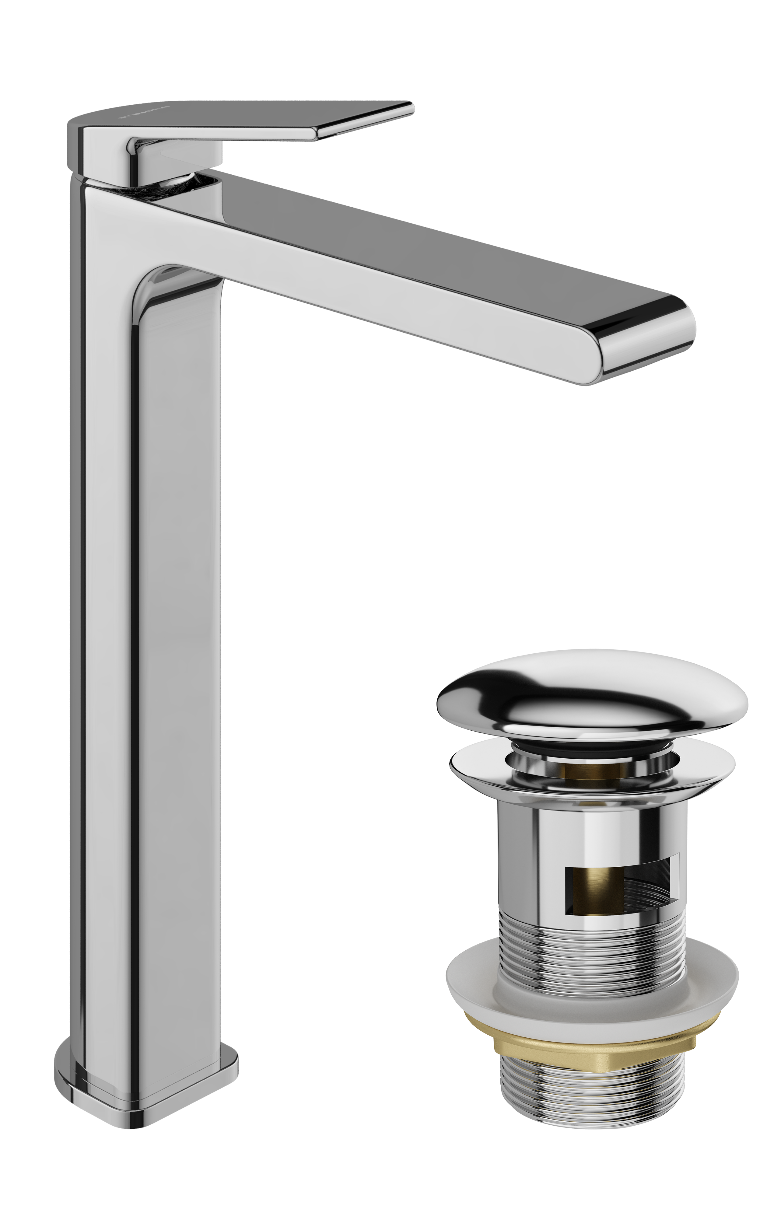 Смеситель для раковины STWORKI Ольборг S20020CR + донный клапан SD-001CR хром