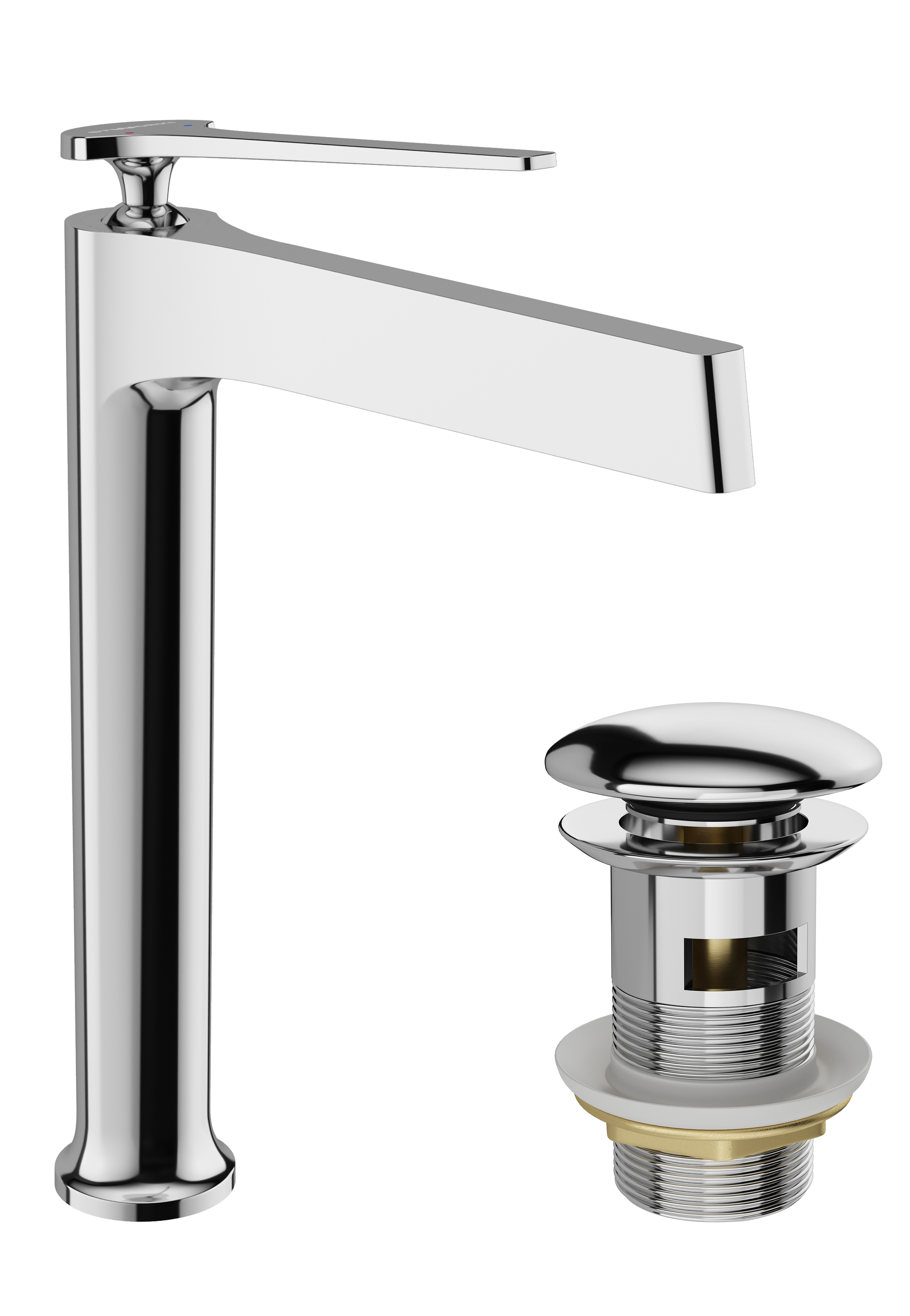 Смеситель для раковины STWORKI Аулум S06020CR + донный клапан SD-001CR хром