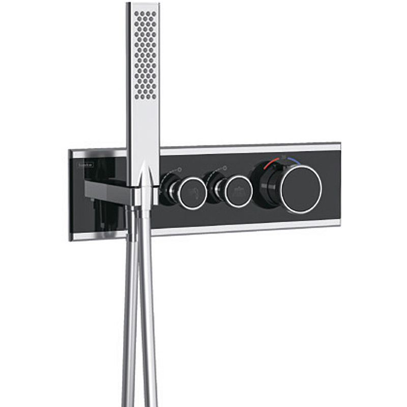 Встраиваемый смеситель для душа и ванны Teska Shine SH2002 черное стекло