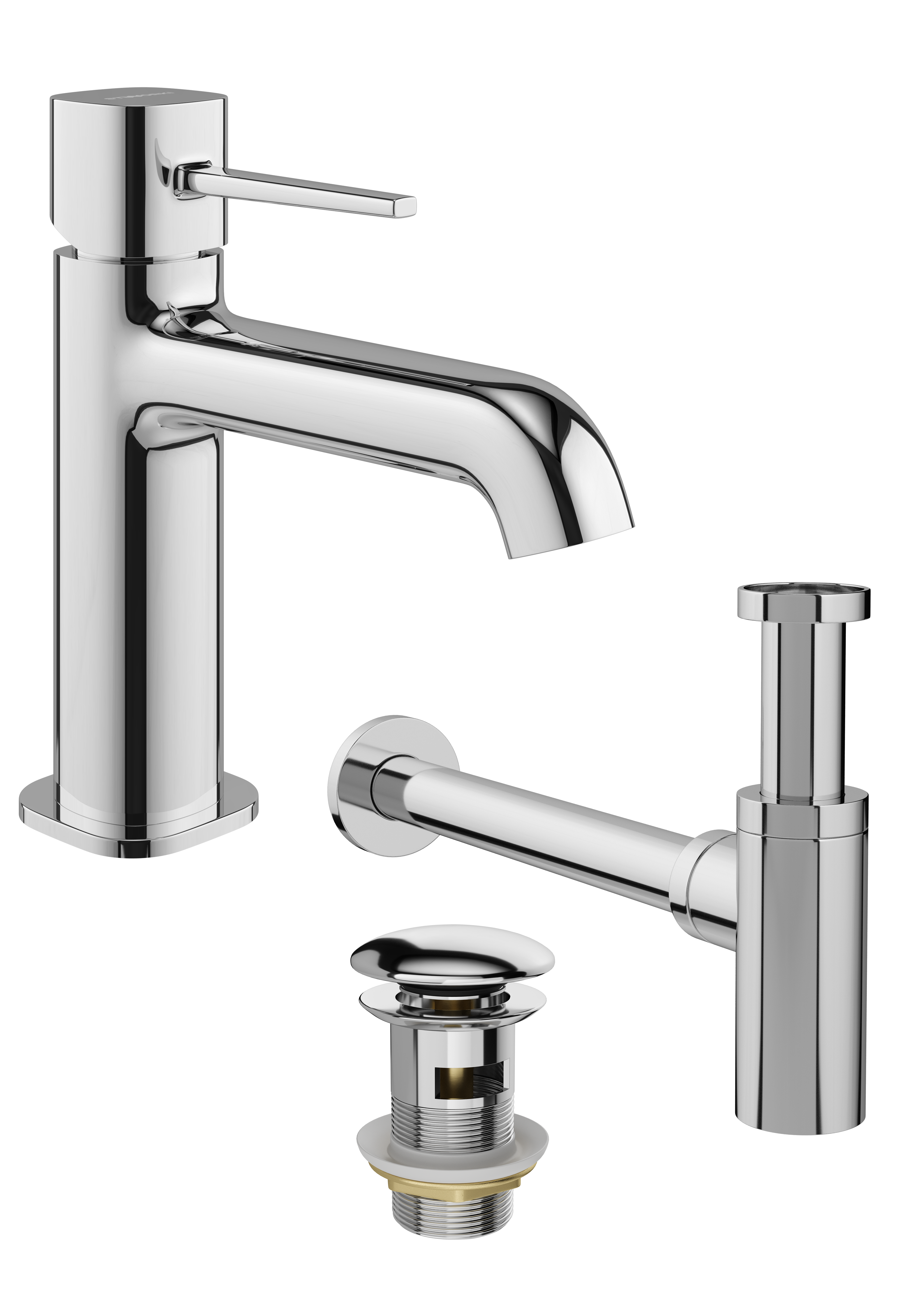 Комплект Смеситель STWORKI Эстерсунд S31010CR + Сифон SD-001CR + Донный клапан SW-001CR