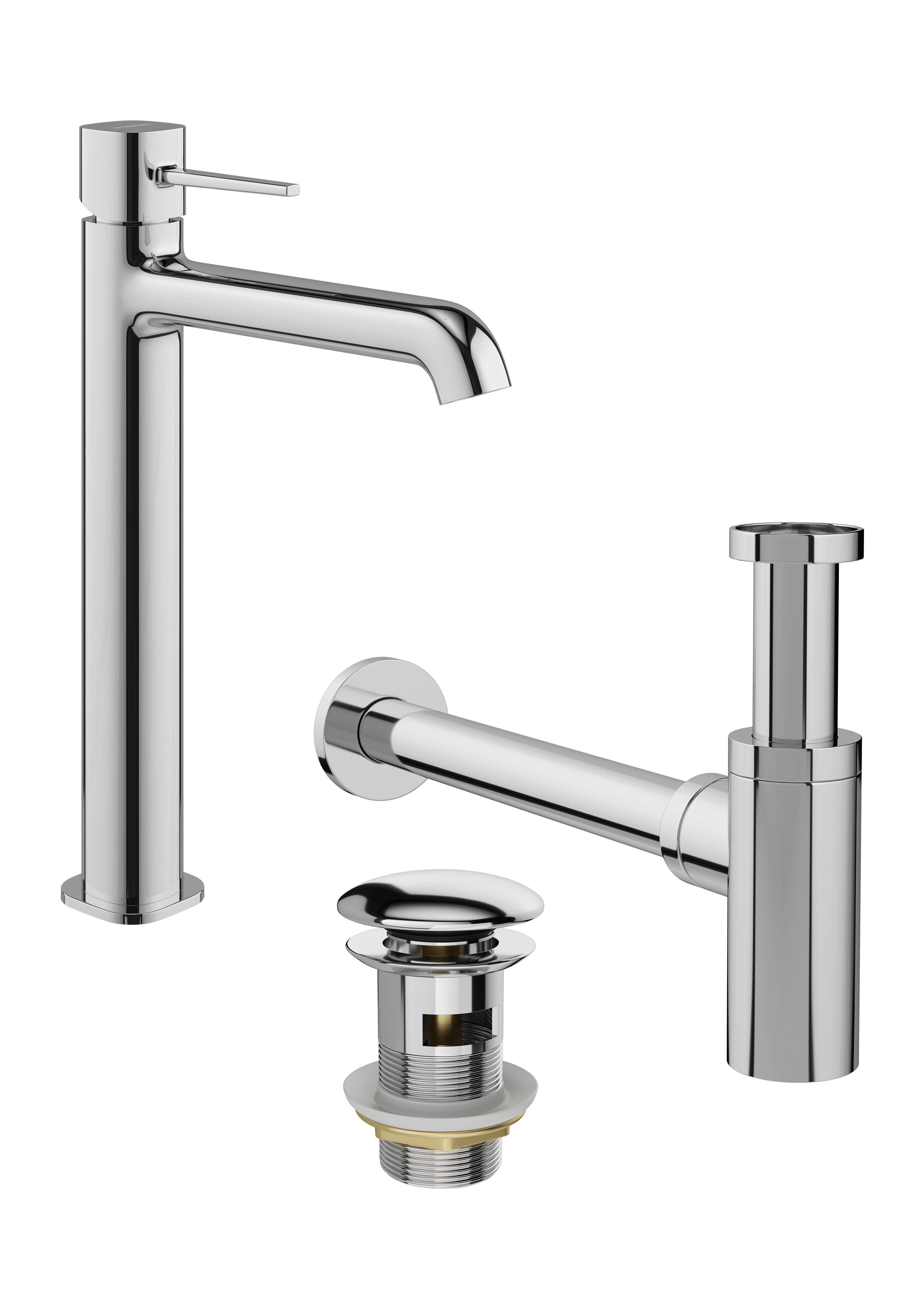 Комплект Смеситель STWORKI Эстерсунд S31020CR + Сифон SD-001CR + Донный клапан SW-001CR