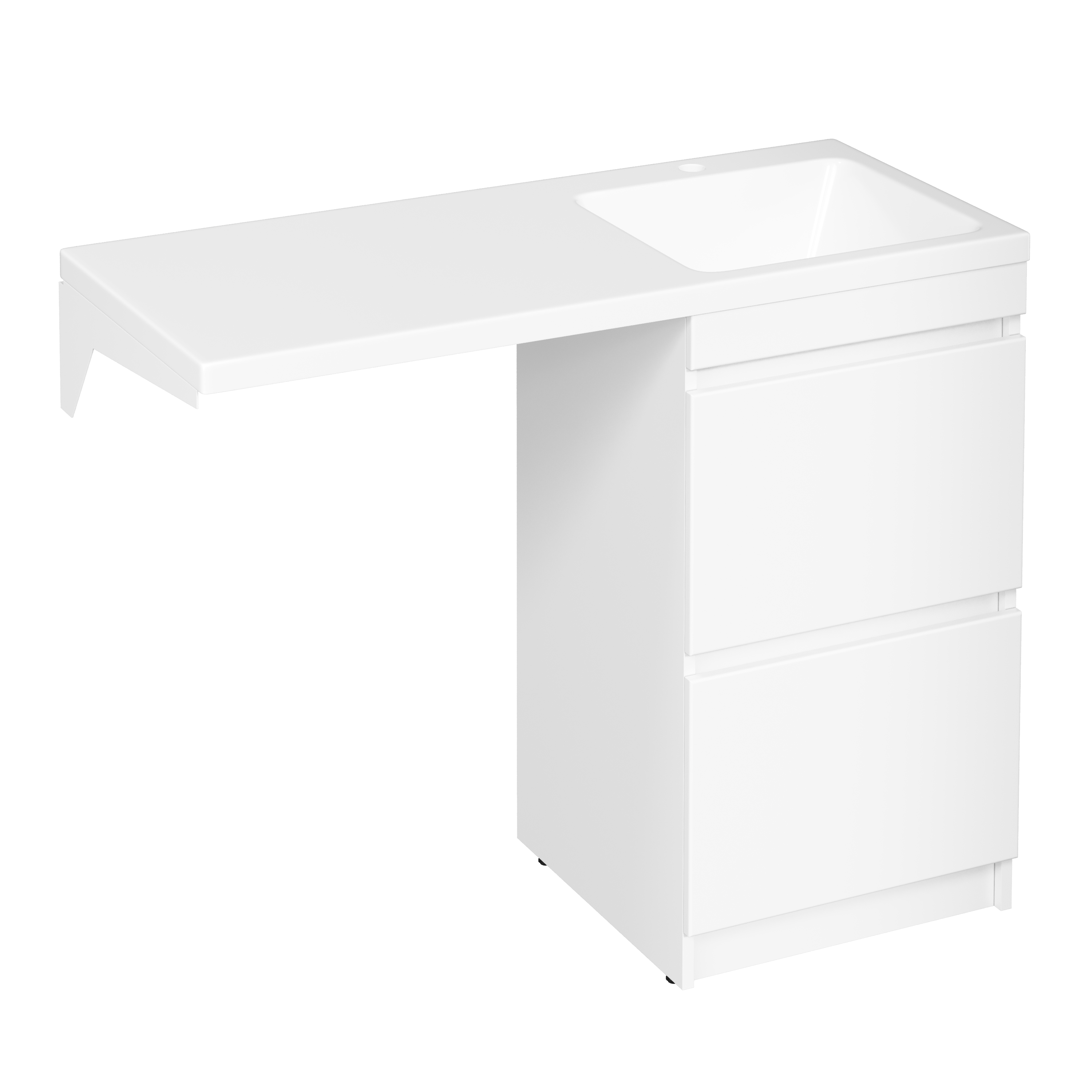 Тумба с раковиной STWORKI Мальмё 100 правая над стиральной машиной, белая