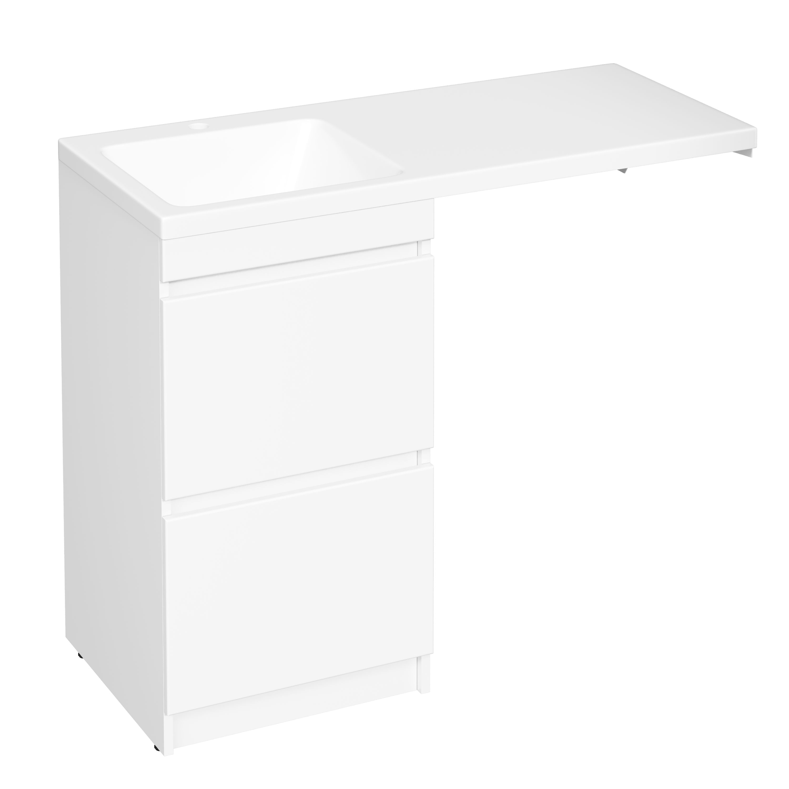 Тумба с раковиной STWORKI Мальмё 120 левая над стиральной машиной, белая